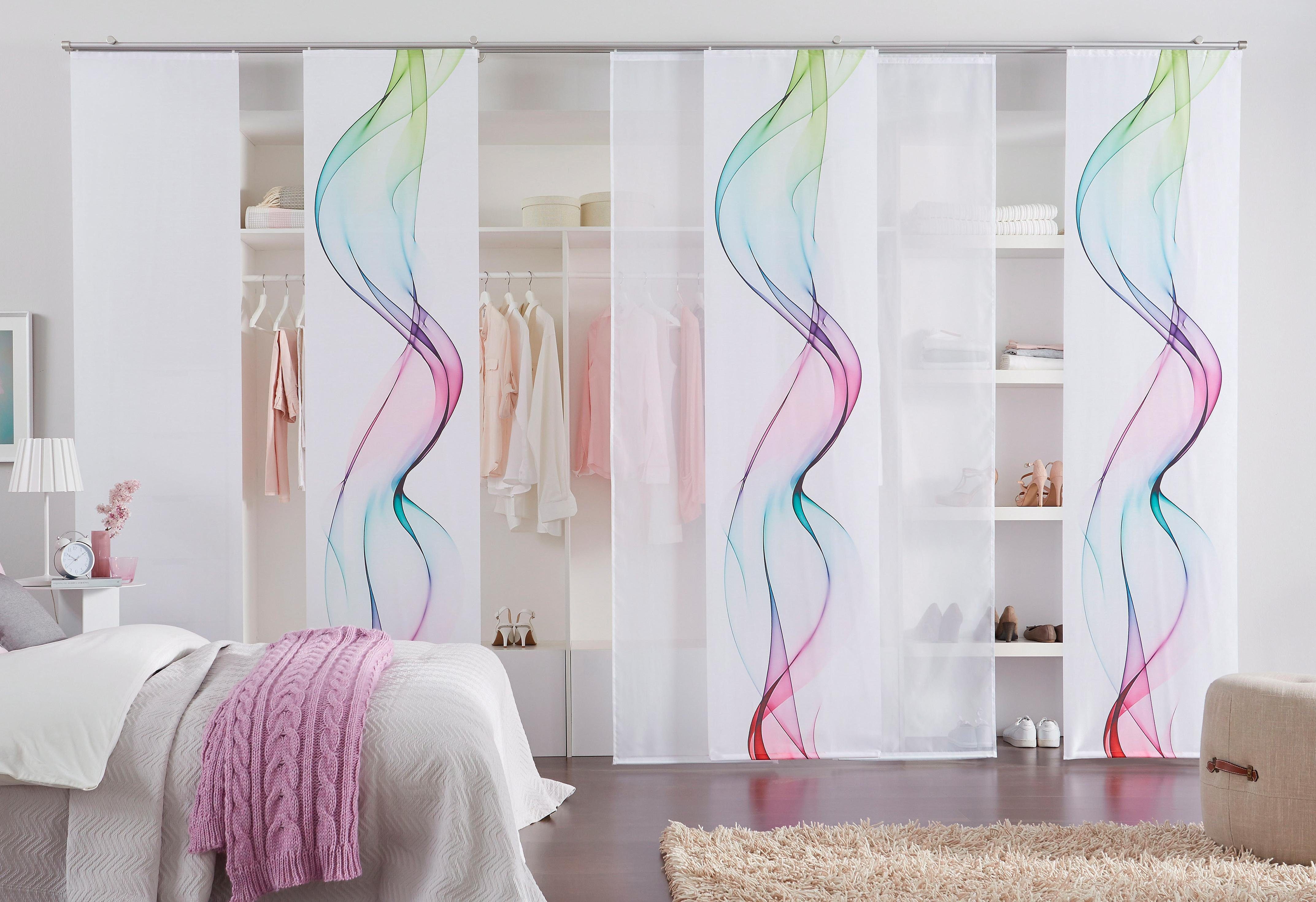 HOME WOHNIDEEN Schiebegardine SALO (1 St), Klettband, halbtransparent, ohne günstig online kaufen