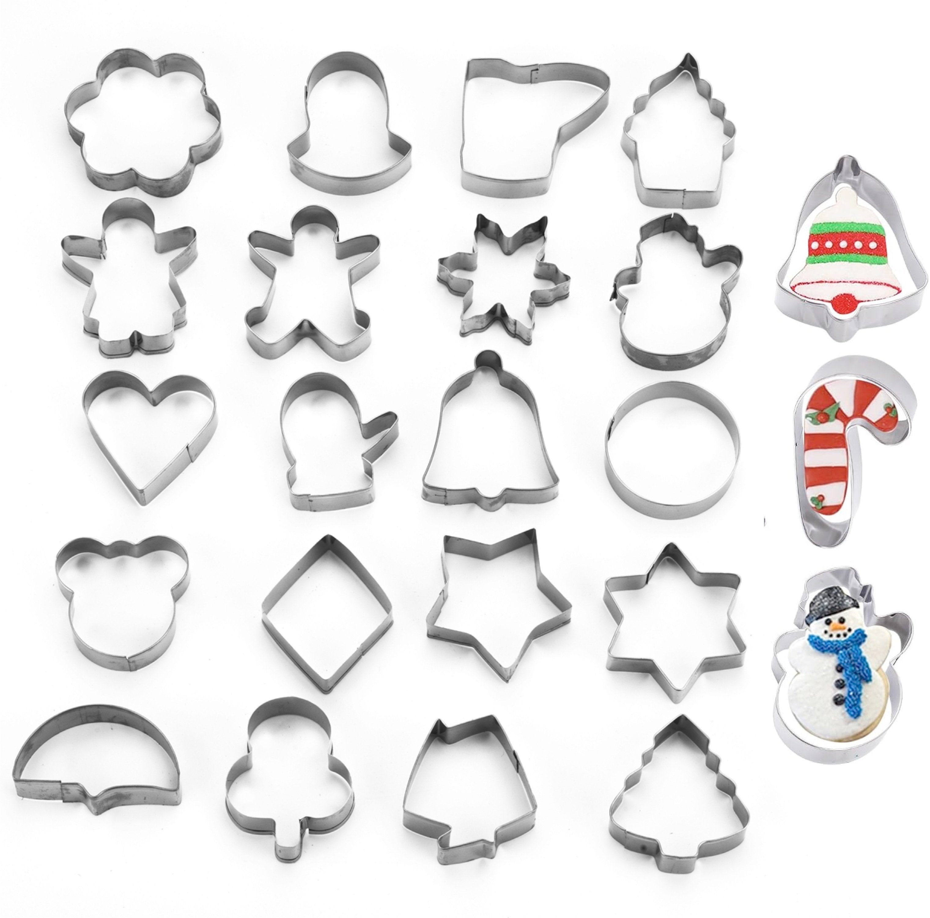 Weihnachtswunder® Ausstechform 20-teiliges Ausstechformen Set Keksausstecher & Plätzchenformen XMAS, (20er Set, 20-St., 20 Verschiedene Motive), Spülmaschinenfest / präzises Ausstechen
