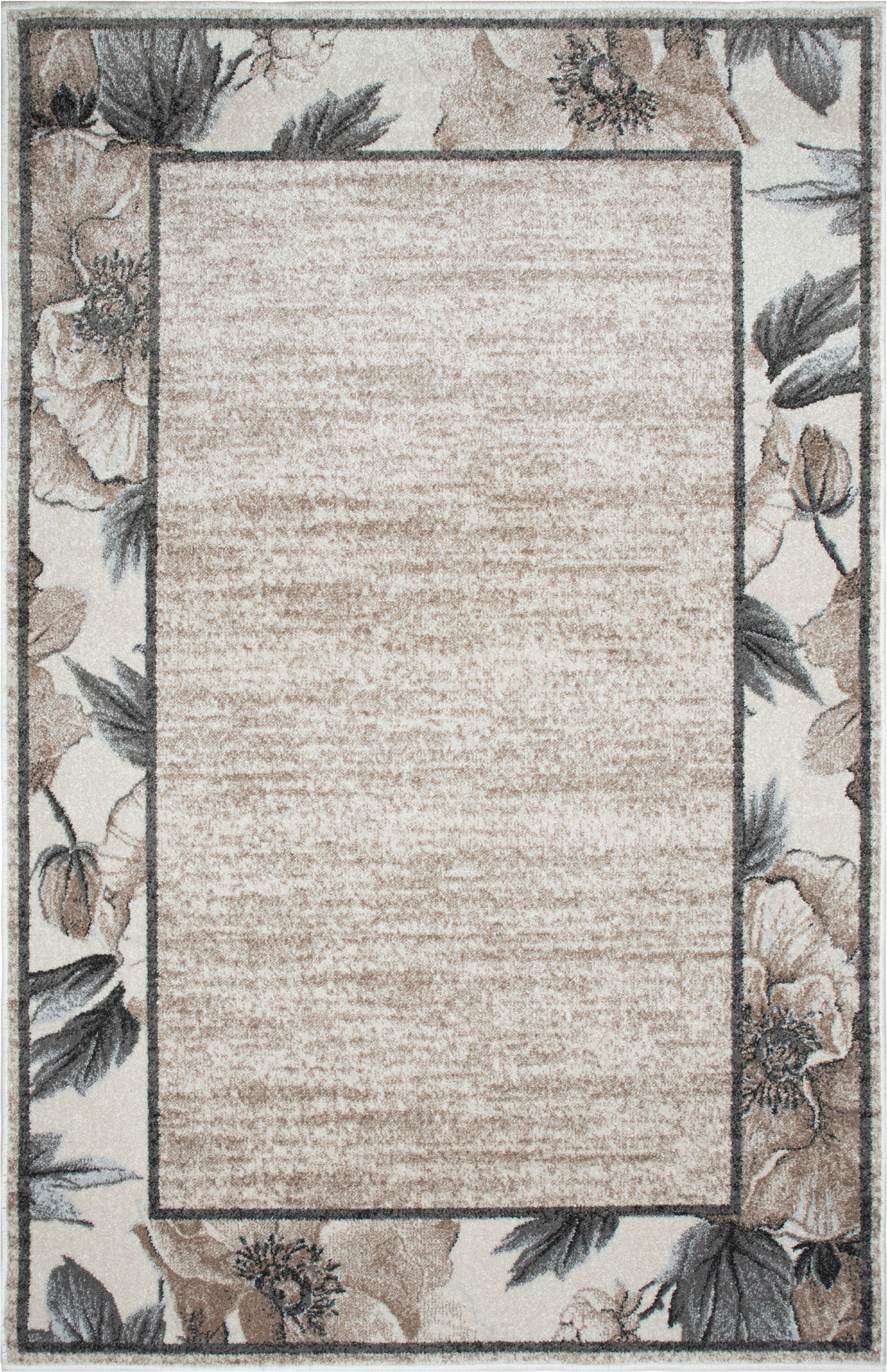 OTTO home Teppich Florent mit Rahmen, Blumen Design, rechteckig, Höhe: 9 mm, Floral, detailreiche Blüten, meliert, elegant, Wohnzimmer – Bild 2 von 5