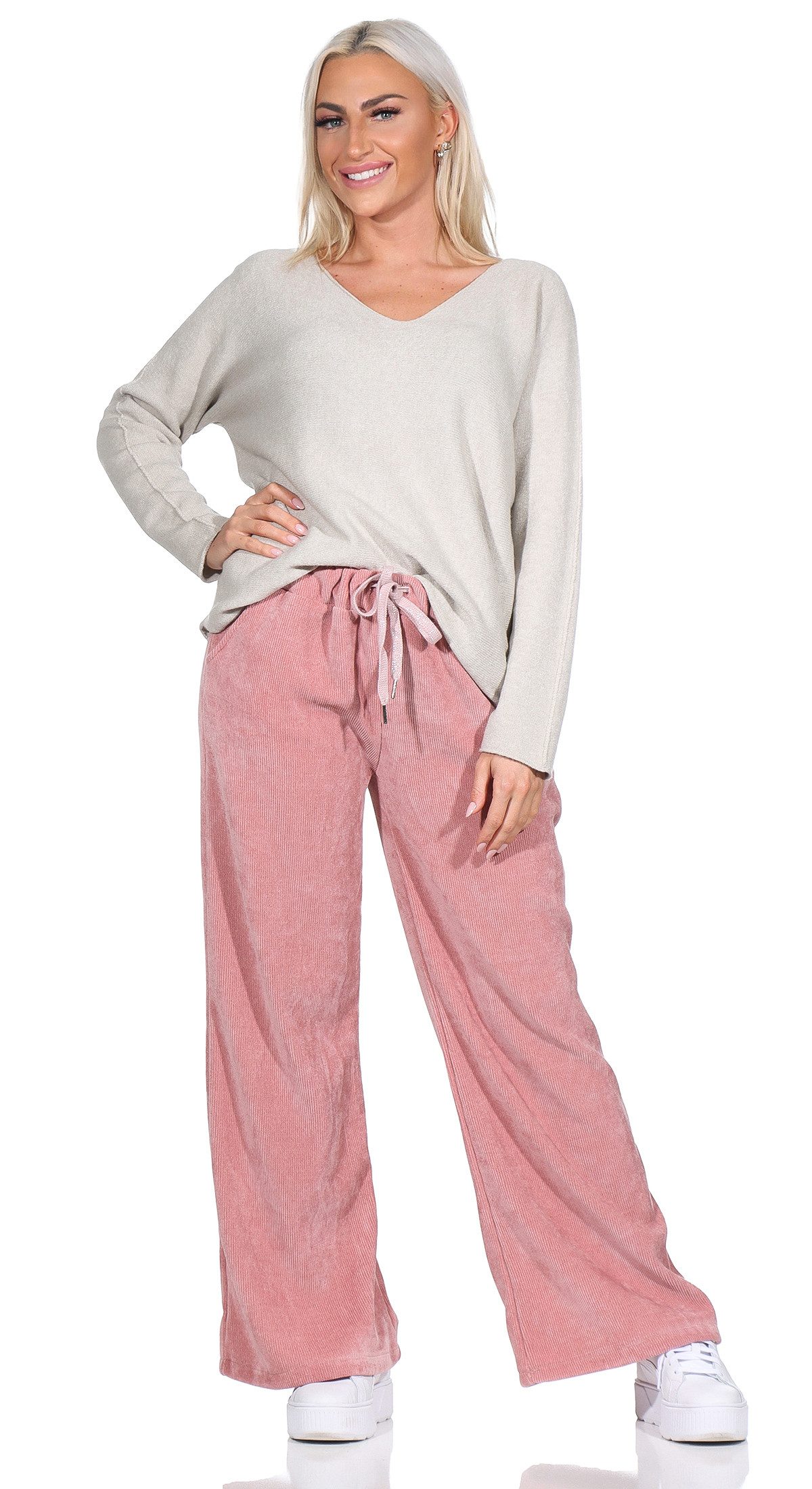 OriginalYou Cordhose Schlupfhose Damen Cordhose Freizeithose Soft Cord Damen Culotte weiches Cordgewebe mit Stretch