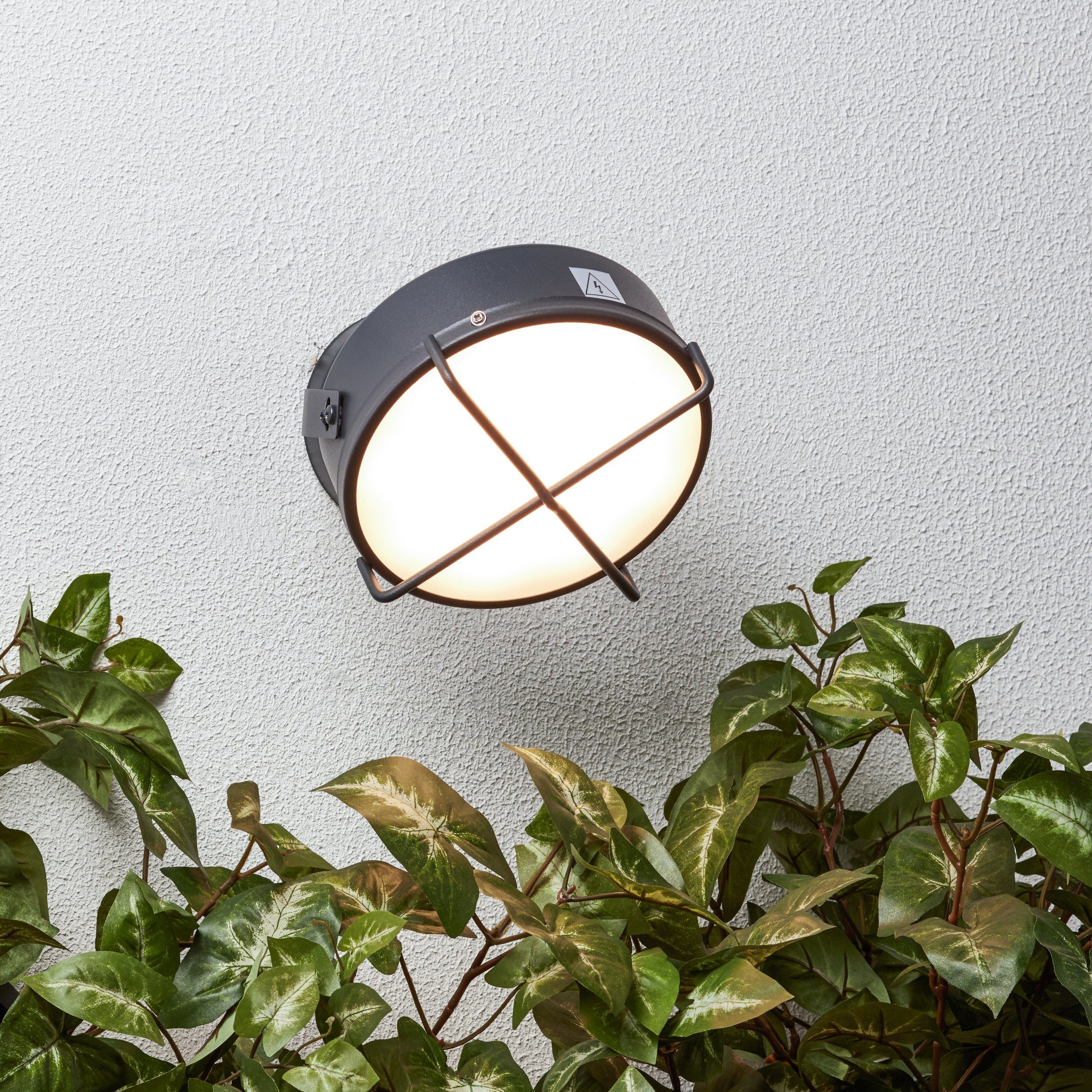 Lightbox Außen-Wandleuchte, LED fest integriert, warmweiß, LED Wandlampe mit warmweißem Licht - Spritzwassergeschützte Außenlampe