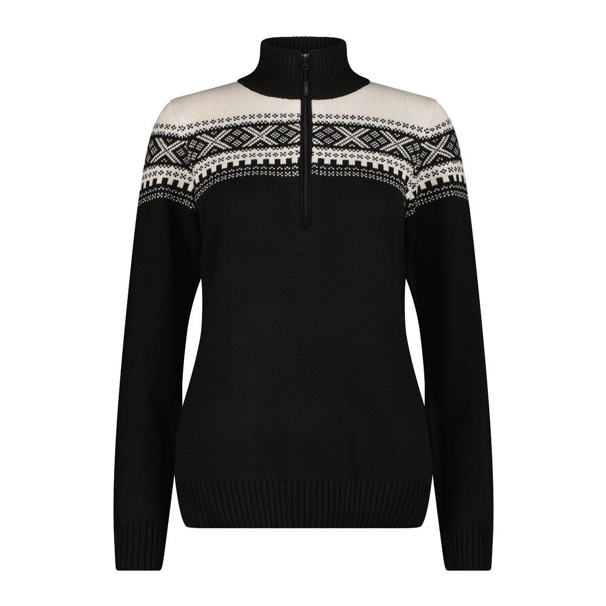 CMP Fleecepullover Woman Fleece Sweat Knitted Komfortables Damen-Sweatshirt mit halbem Reißverschluss, ideal für