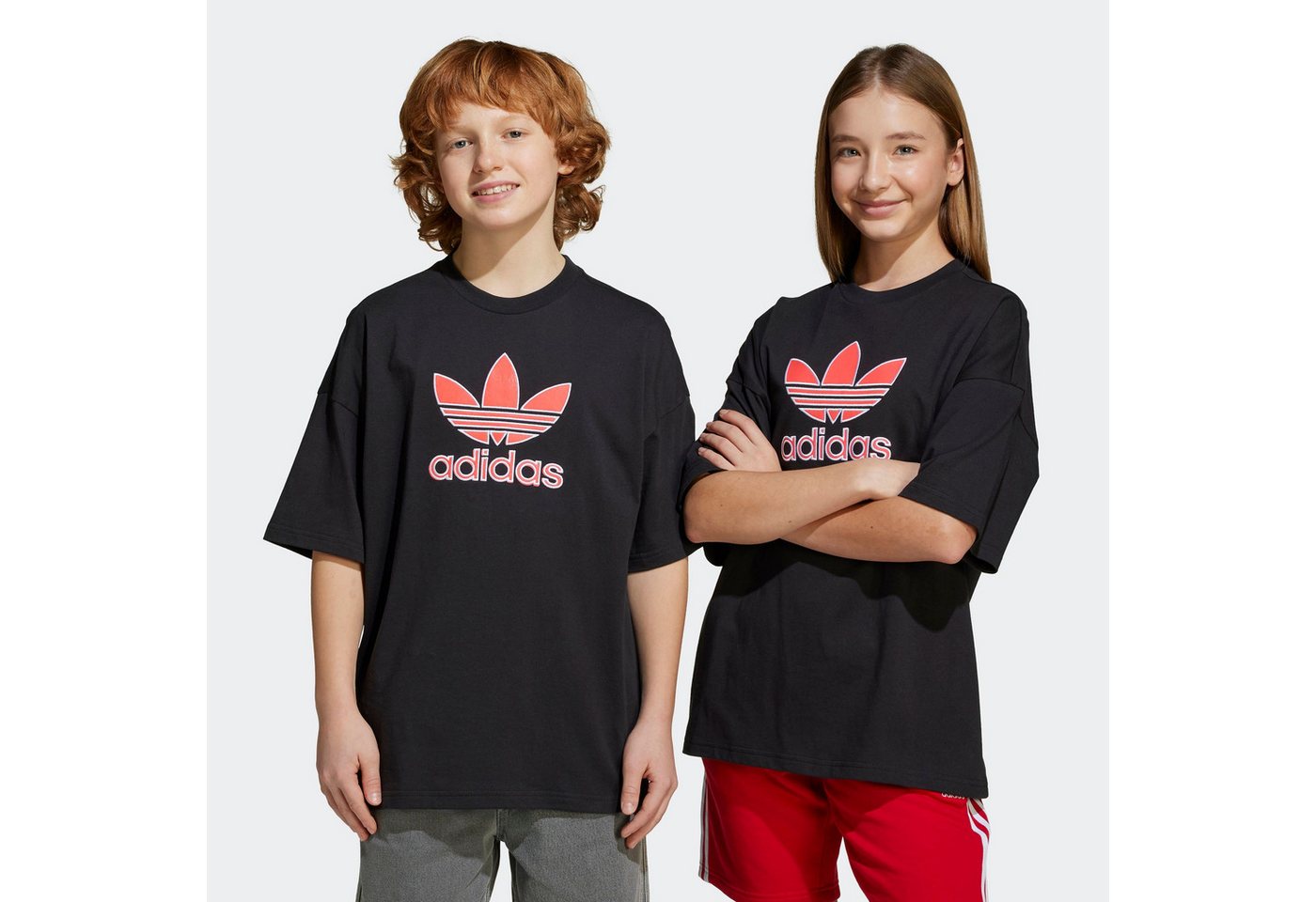 adidas Originals T-Shirt OVERSIZE TREFOIL lockerer und lässiger Schnitt, für Kinder, mit großem Trefoil-Logo