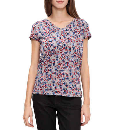 Pepe Jeans Rundhalsshirt Pepe Jeans Odara Freizeit-T-Shirt cooles Damen Sommer-Shirt Kurzarm-Shirt Grau/Blau/Rot