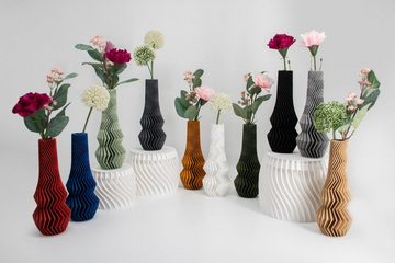 Shapes - Decorations Dekovase Zigzag One - Exclusive by Martin Žampach, Vase, 10 Farben, 3D-Druck (Einzelmodell, Vase mit Borosilikatglas zur Nutzung mit Wasser), Wasserdicht; Leichte Struktur innerhalb des Materials (Rillung)