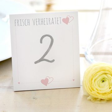 Frau WUNDERVoll Sticker 12 Tischnummern zum Selbstbeschriften -FRISCH VERHEIRATET-