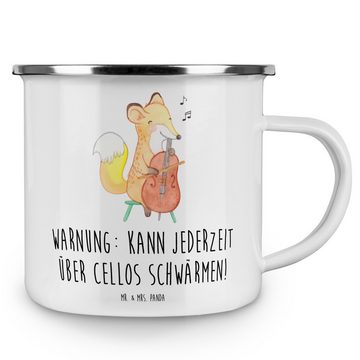 Mr. & Mrs. Panda Becher Warnung: Kann jederzeit über Cellos schwärmen - Cello Begeisterung -, Emaille, Ästhetisch & langlebig