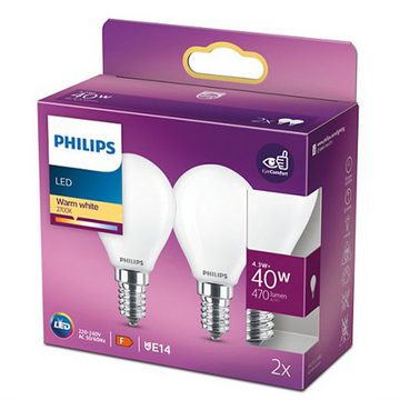 Philips LED-Leuchtmittel 2-ER E14 LED TROPFEN LAMPEN, E14