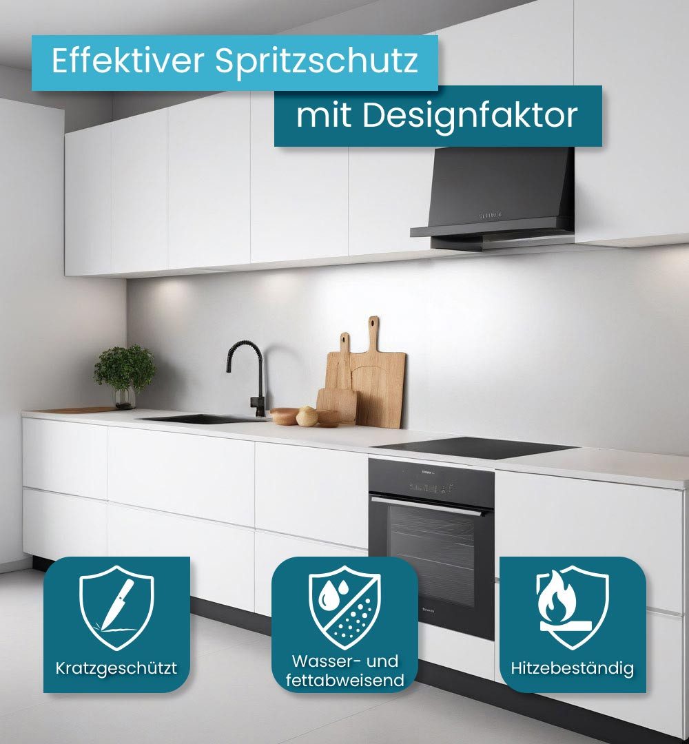 MyMaxxi Küchenrückwand Küchenrückwand selbstklebend Farbe Weiß unifarben einfarbig weiß, (Klebefolie passend geschnitten und gerollt B 60 cm x H 60 cm), Farbe Weiß B 60 cm x H 60 cm
