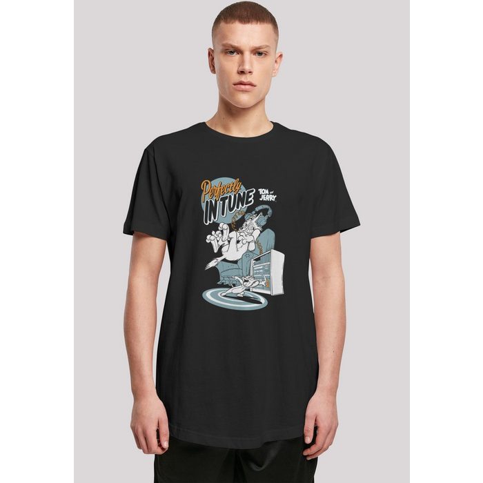 F4NT4STIC T-Shirt Long Cut T-Shirt Tom and Jerry TV Serie Perfectly In Tune Herren Premium Merch Lang Longshirt Bedruckt