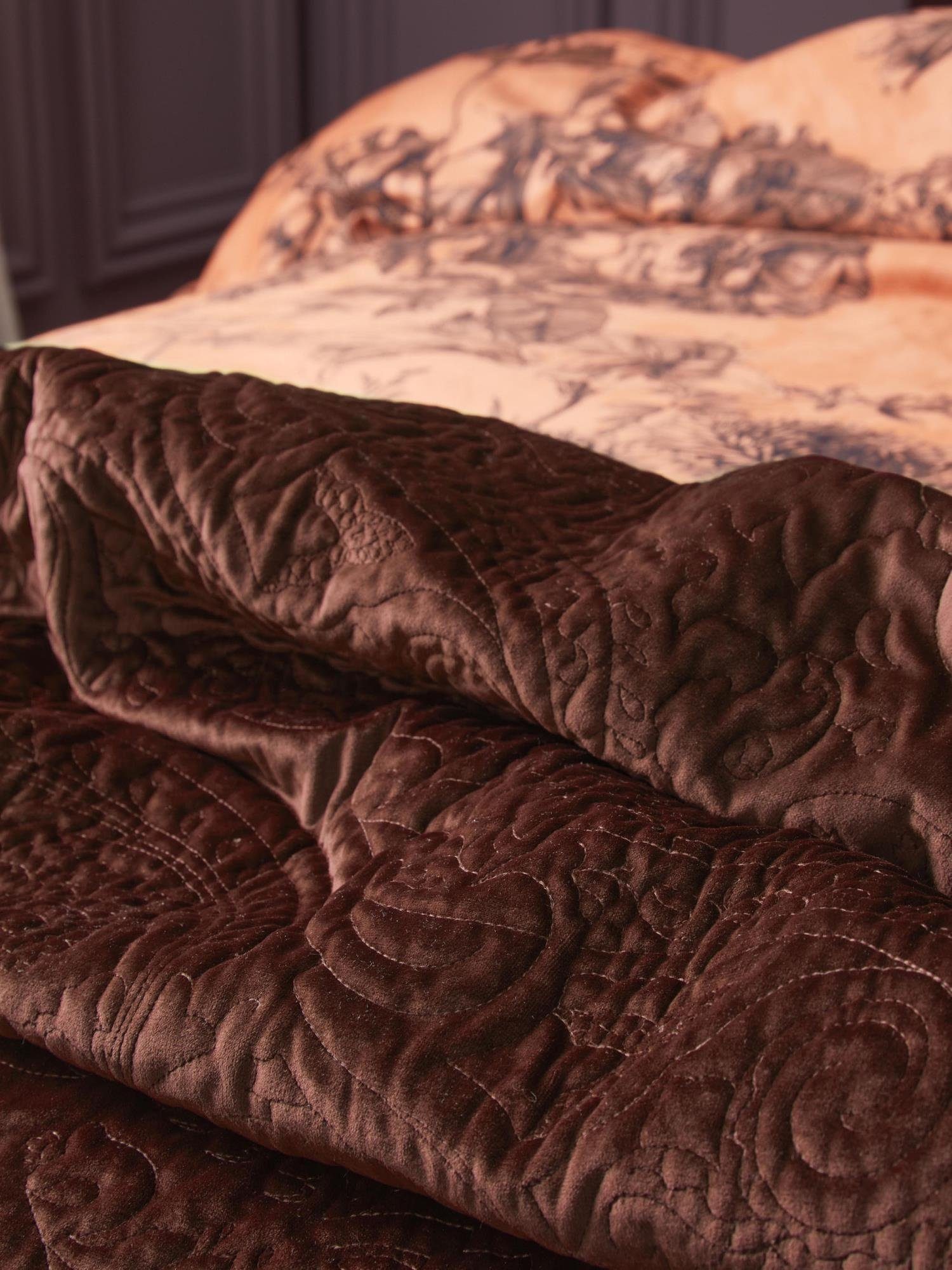 mit Essenza, Roeby, Tagesdecke Paisley-Muster gesticktem elegant Chocolate