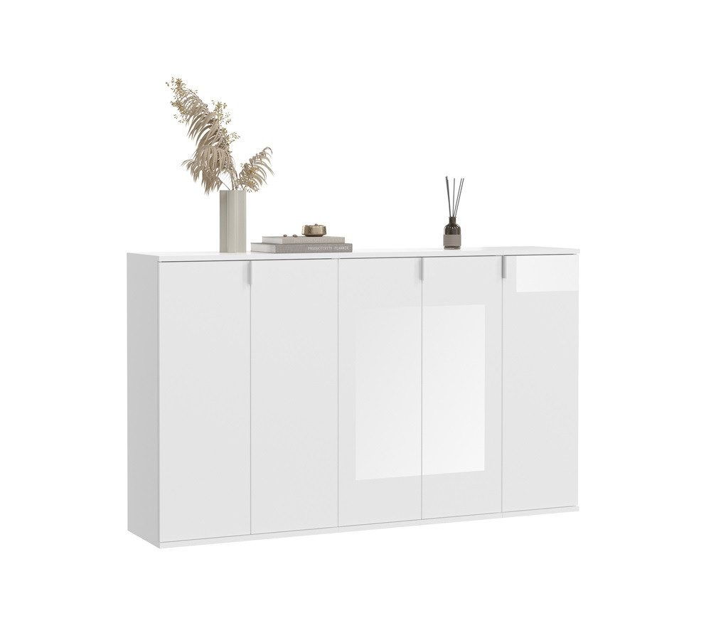 xonox.home Sideboard Garderoben Set Projekt X, Kommode, weiß Hochglanz, 3-teilig