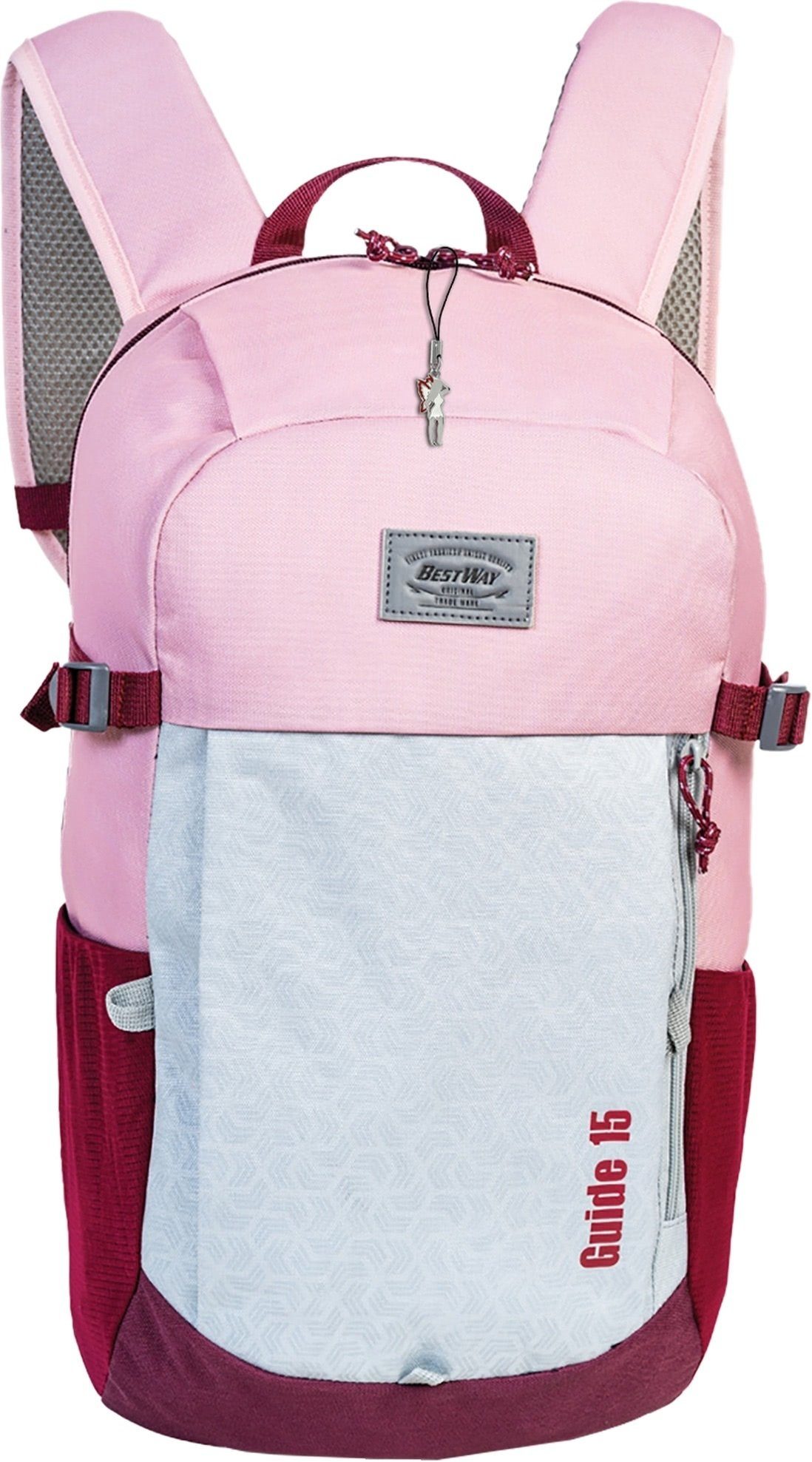 ca. Bestway hoch Freizeitrucksack Polyester, fabrizio® Rucksack (Freizeitrucksack), 47cm rot Freizeitrucksack unisex rosafarbener rosa,