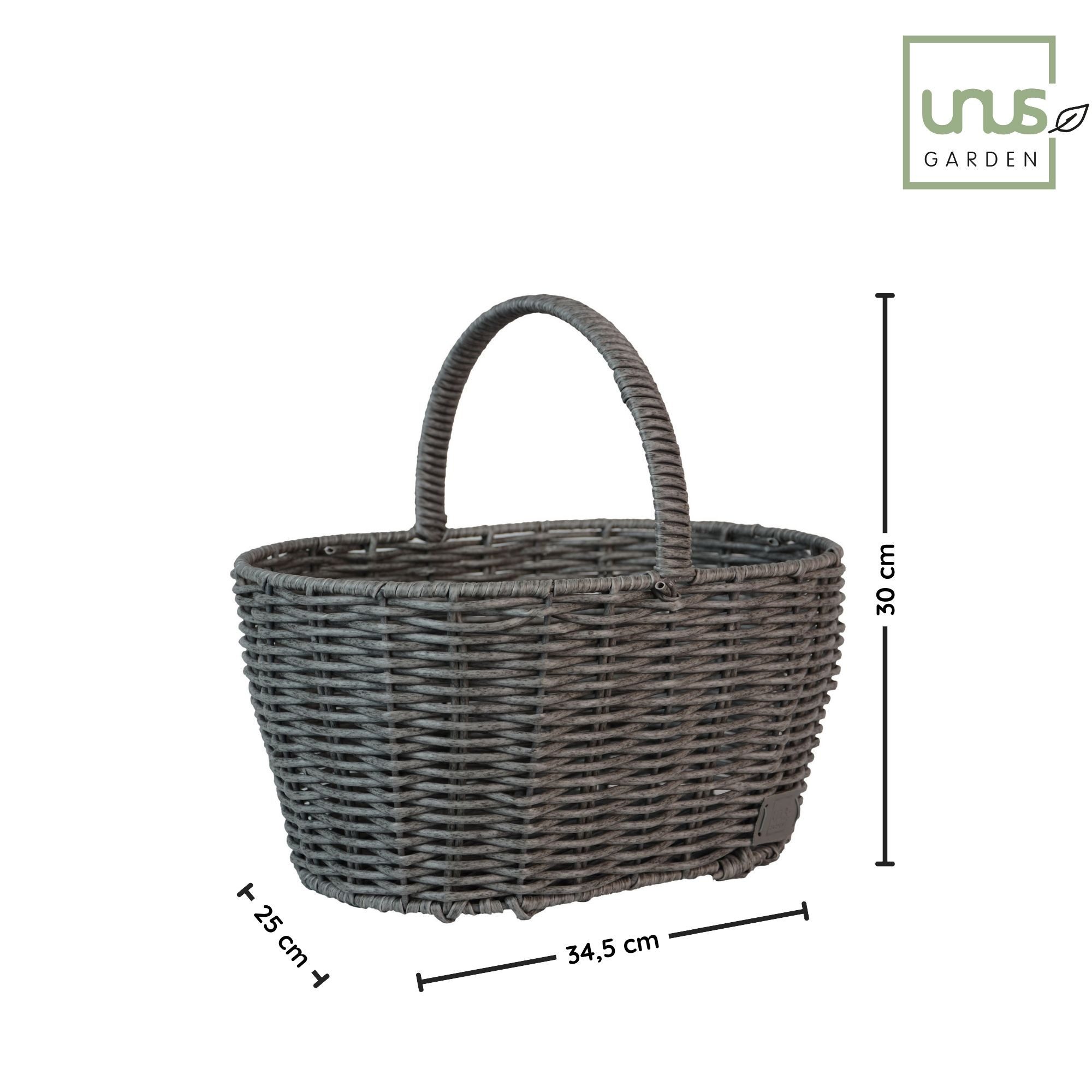 UNUS HOME Einkaufskorb Rattan-Optik Henkelkorb, Bügelkorb Tragekorb Flechtkorb Marktkorb Kaminholzkorb Geschenkekorb