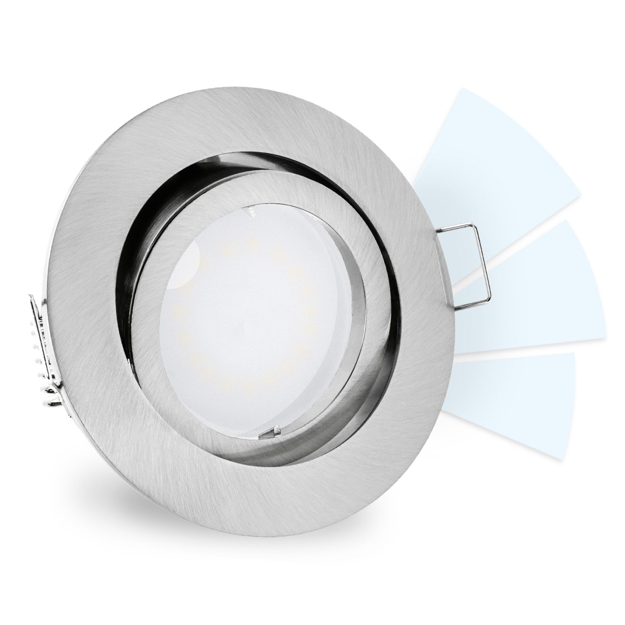 linovum LED Einbaustrahler Einbauspot "Dimmen ohne Dimmer" LED GU10 5W neutralweiß Deckenstrahler, Neutralweiß