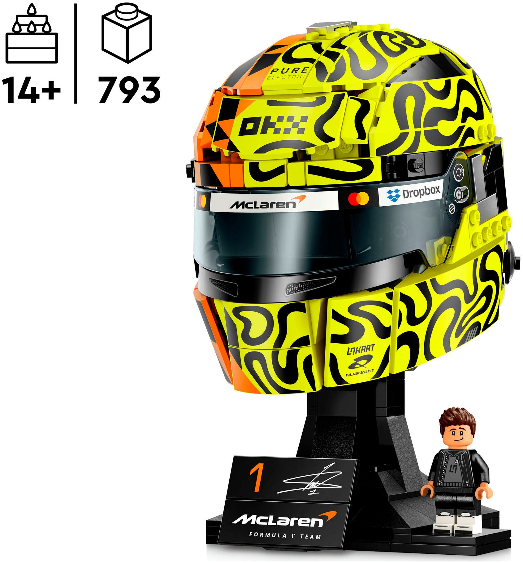 LEGO® McLaren Mastercard F1® Team Lando Norris’ Helm (43023) Konstruktionsspielsteine, (793 St), LEGO Editions Formular 1