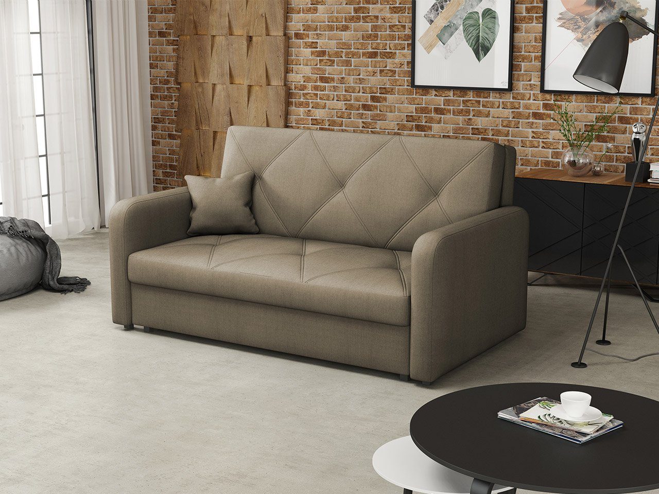 MIRJAN24 Schlafsofa Viva Sweet III, mit Bettkasten und Schlaffunktion, 3 Sitzer Polstersofa inkl. Kissen, Sofagarnitur Trinity 03