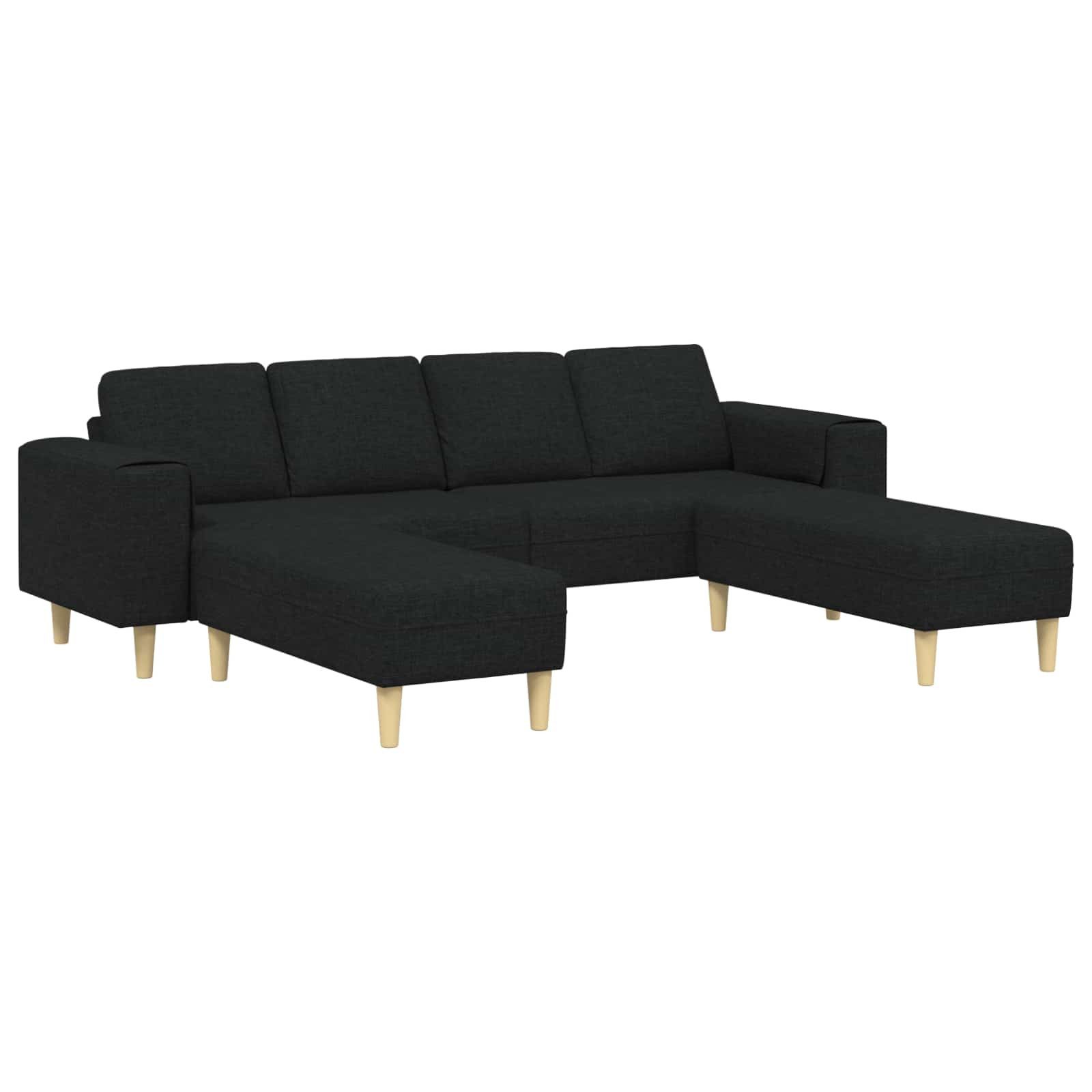 vidaXL Sofa Wohnzimmer Couch 3 pcs Schwarz Polyester, 3 Teile