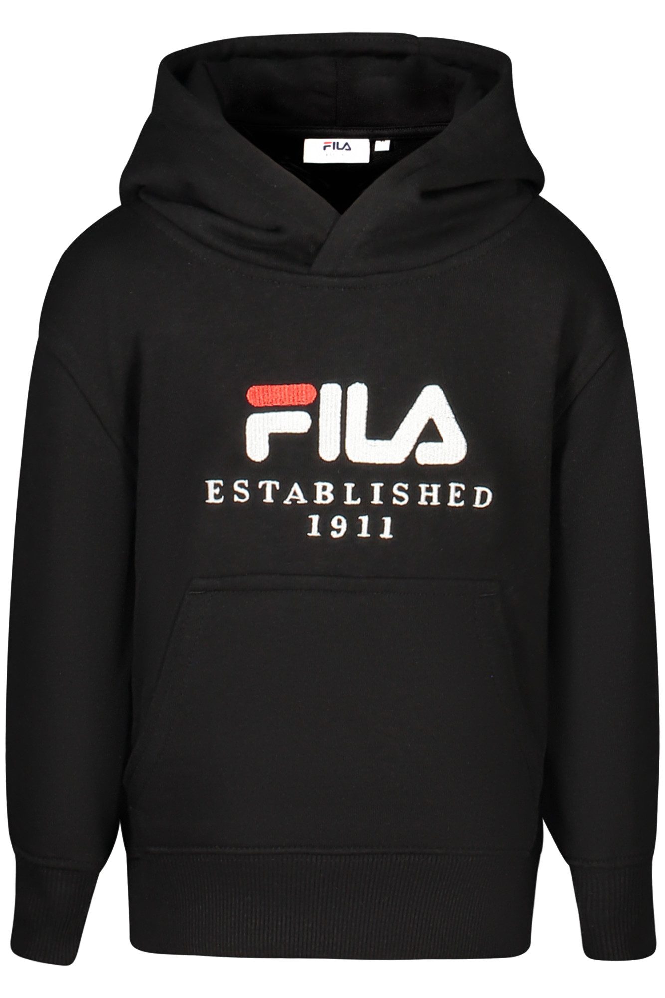 Fila Sweatshirt Kinder Kapuzenpullover Schwarz aus Bio-Baumwolle