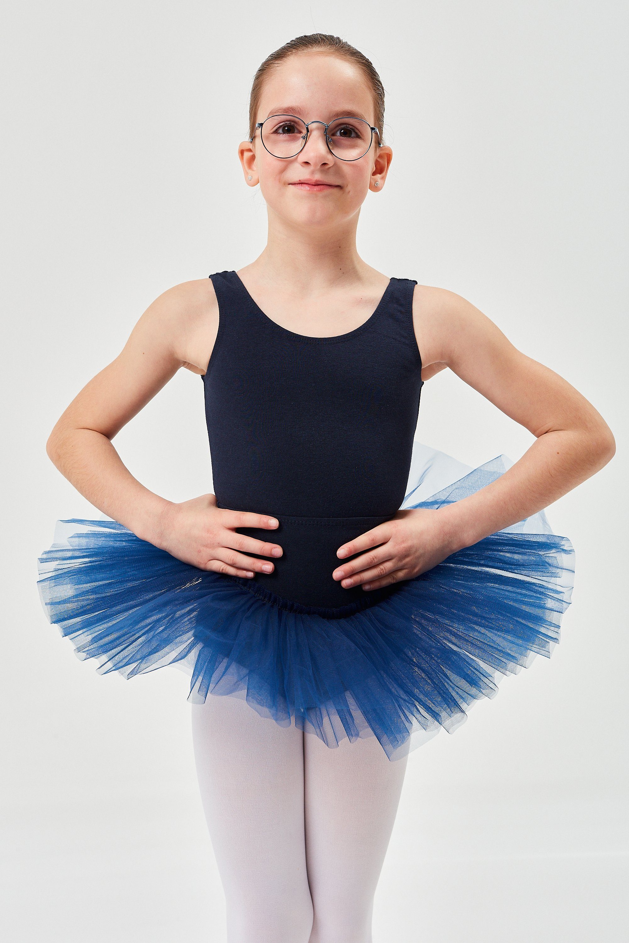 tanzmuster Tüllrock Ballett Tuturock Pia Tutu Ballettrock aus Tüll mit Bund aus Baumwolle marineblau | Röcke