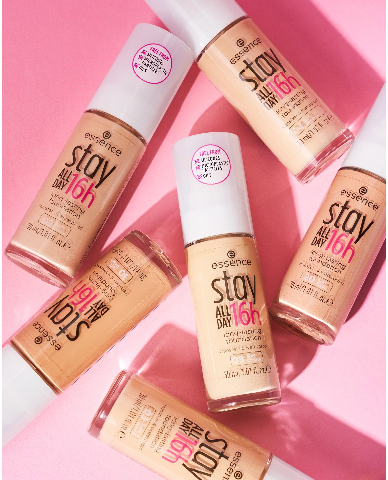 Essence Foundation stay ALL DAY long-lasting, Soft 16h 3-tlg. Sand