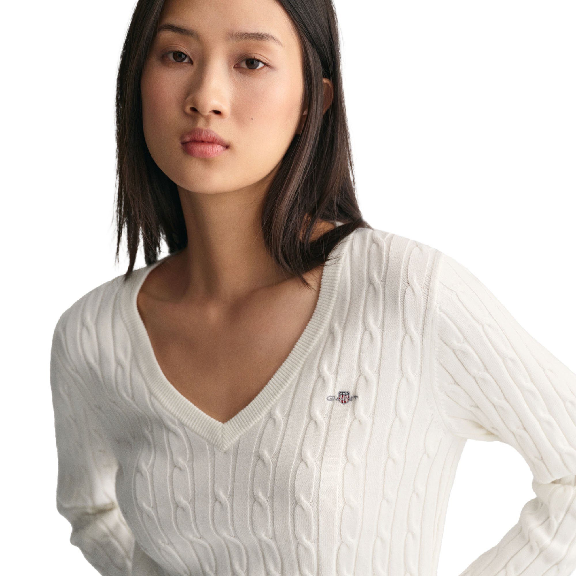 Gant Sweater Damen Strickpullover Baumwolle