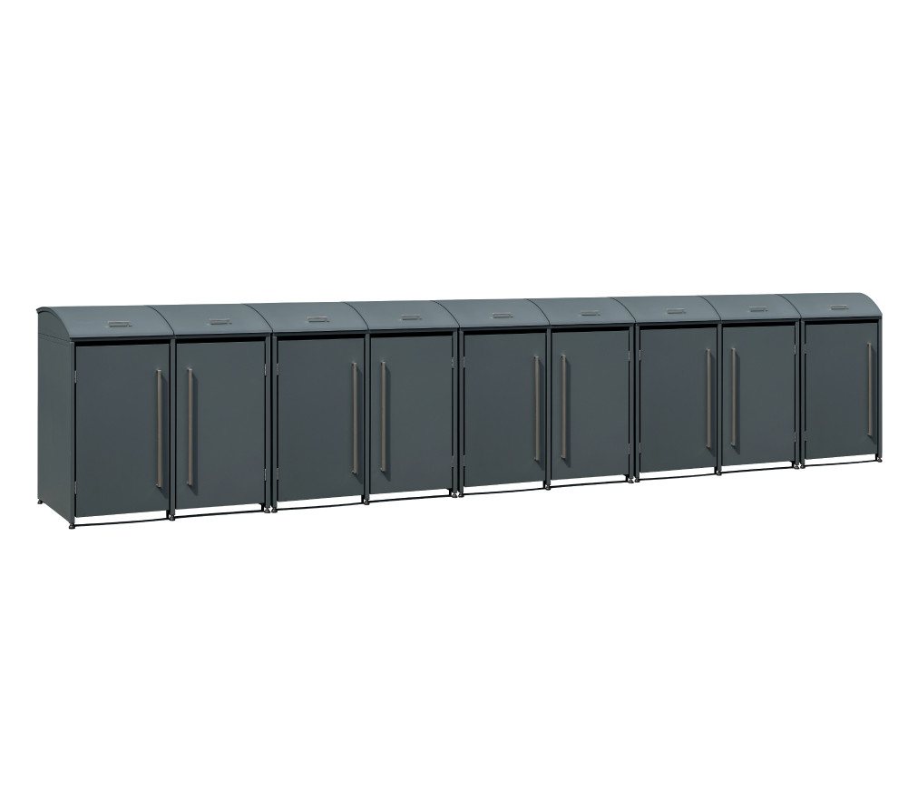 Thumbnail - WESTMANN Mülltonnenbox Moderna 9 (1 St), Platz für 9 Mülltonnen je 140/240 L, LxBxH 83x628x135 cm, Anthrazit