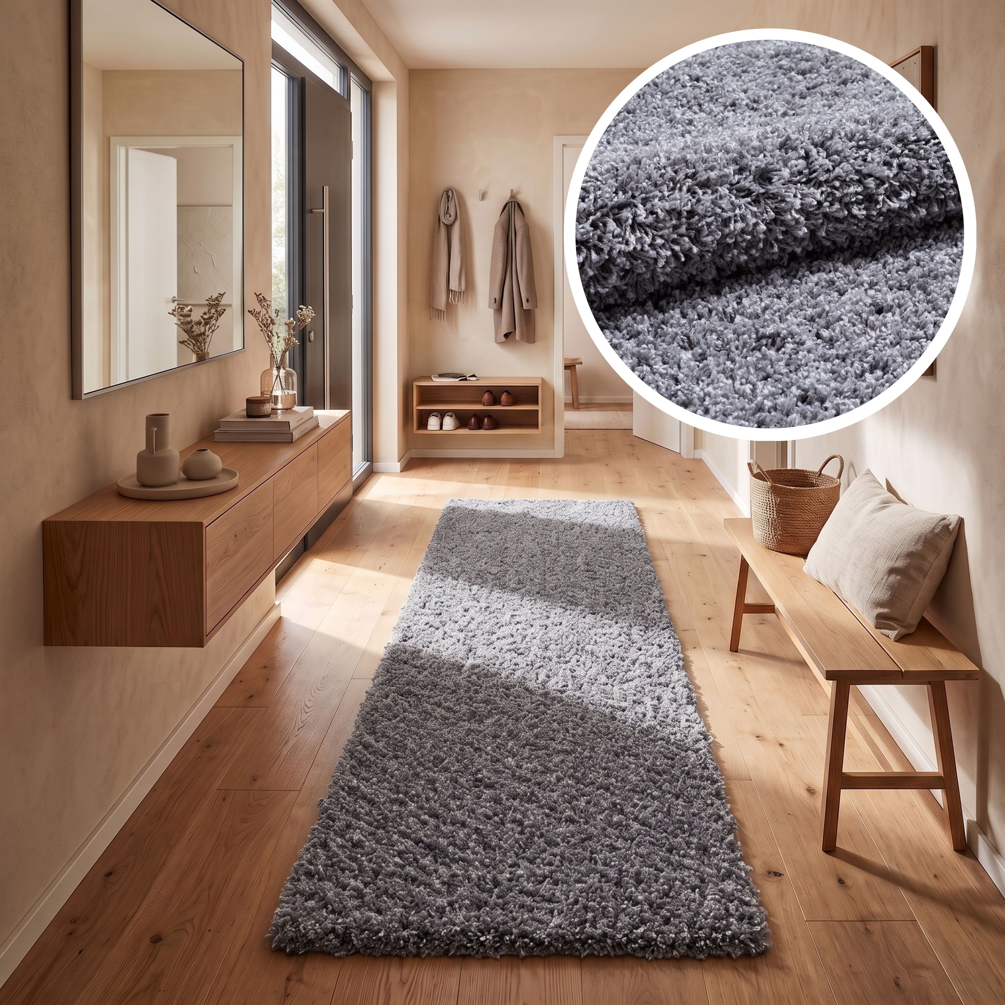 OTTO home Hochflor-Teppich Viva Shaggy, in Standard- und Premium-Qualität, 30 mm oder 45 mm Höhe, rechteckig, Uni Farben, einfarbig, weich, kuschelig, Läufer, Kundenliebling