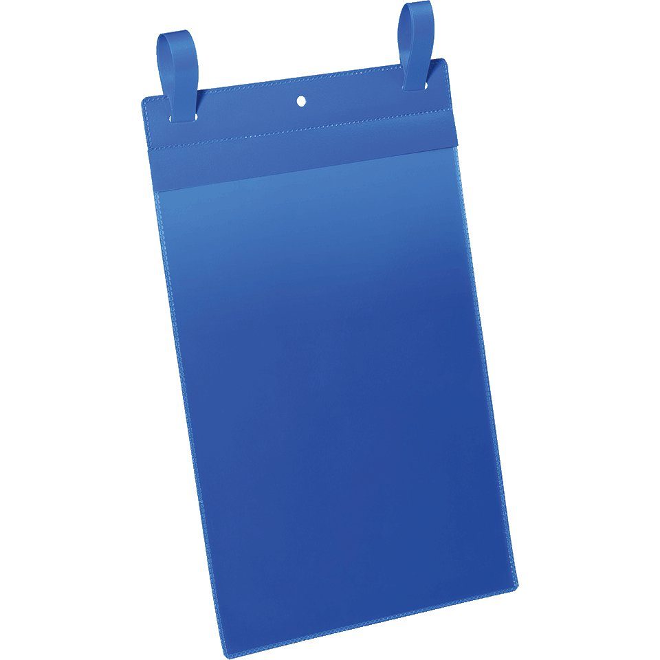 König Werbeanlagen Zeitungsständer DURABLE Gitterboxtasche, mit Lasche, blau/transparent, DIN A4, hoch, 50/VE