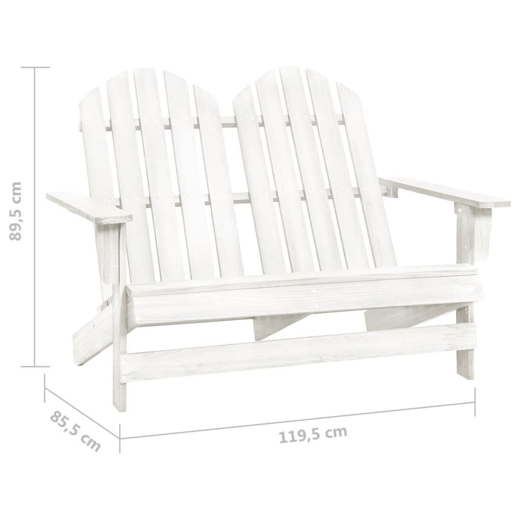 St) 2-Sitzer Weiß Massivholz vidaXL Adirondack-Gartenbank (1 Tanne Gartenstuhl