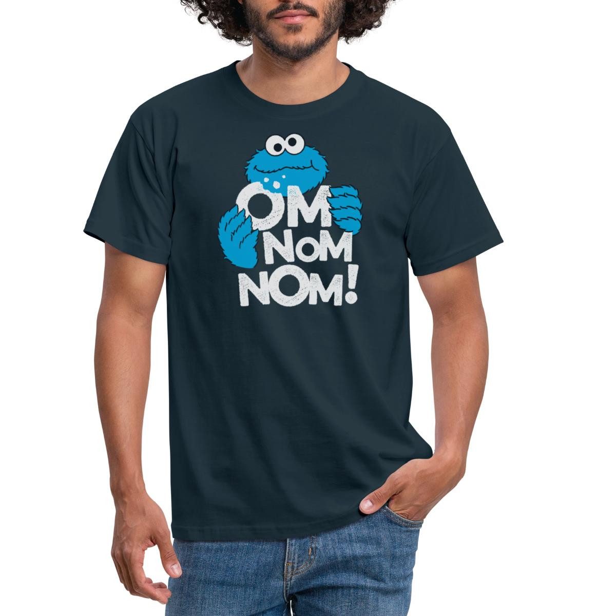 Spreadshirt T-Shirt Sesamstraße Krümelmonster Om Nom günstig online kaufen