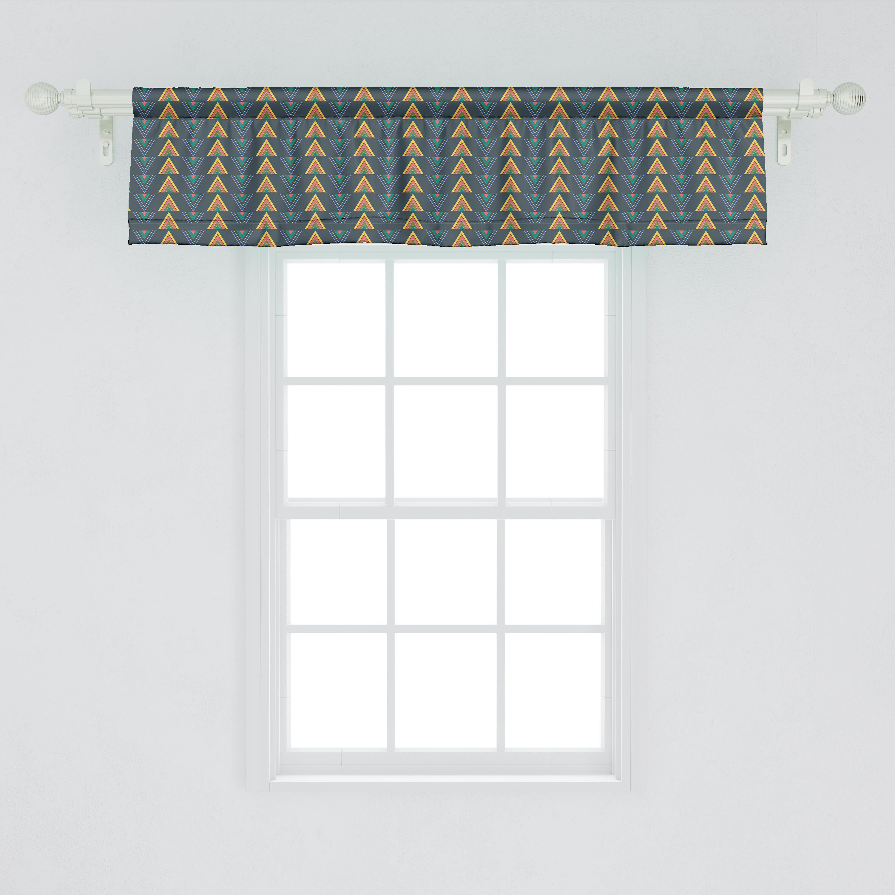 Vorhang Dekor Stangentasche, Kunst Scheibengardine mit Schlafzimmer Triangles Microfaser, Abstrakt Bunte für Abakuhaus, Volant Küche