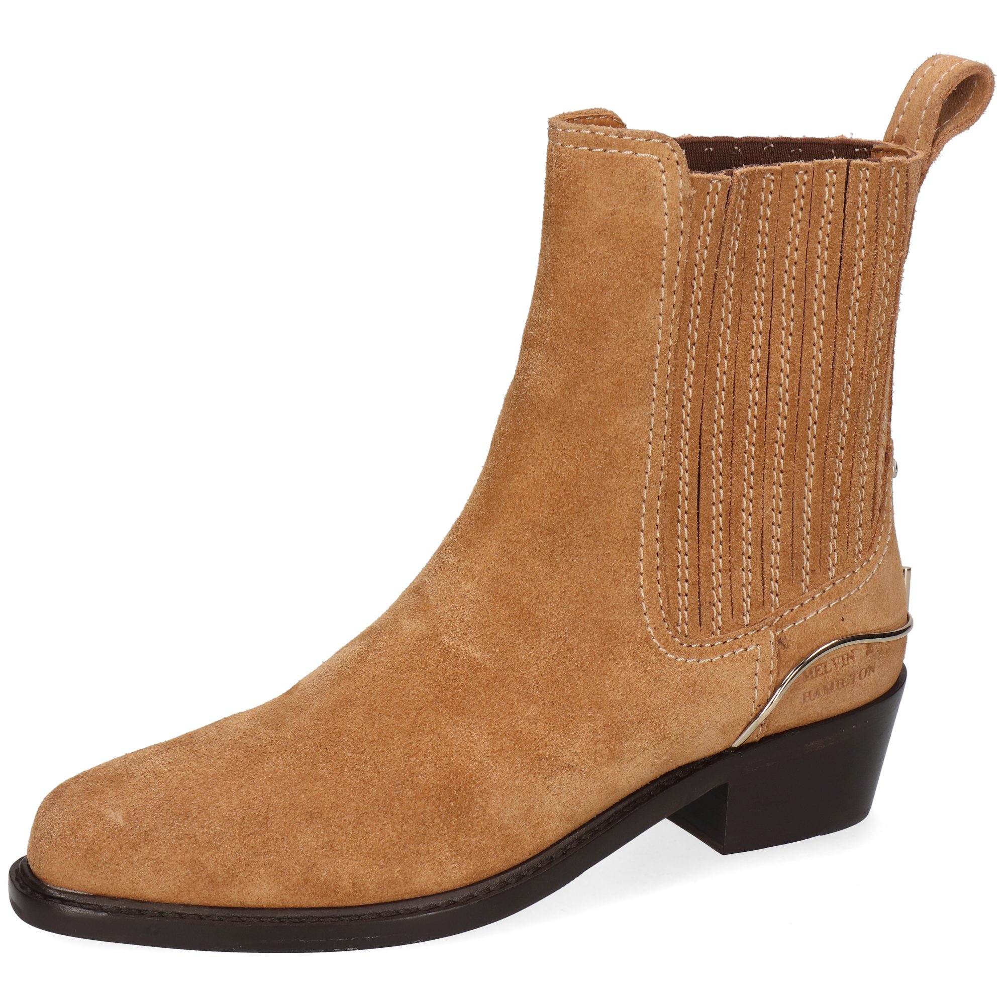 Melvin & Hamilton Rylee 3 Leder-Chelsea Boots für Damen Stiefelette Kubanischer Absatz, Echtes Leder