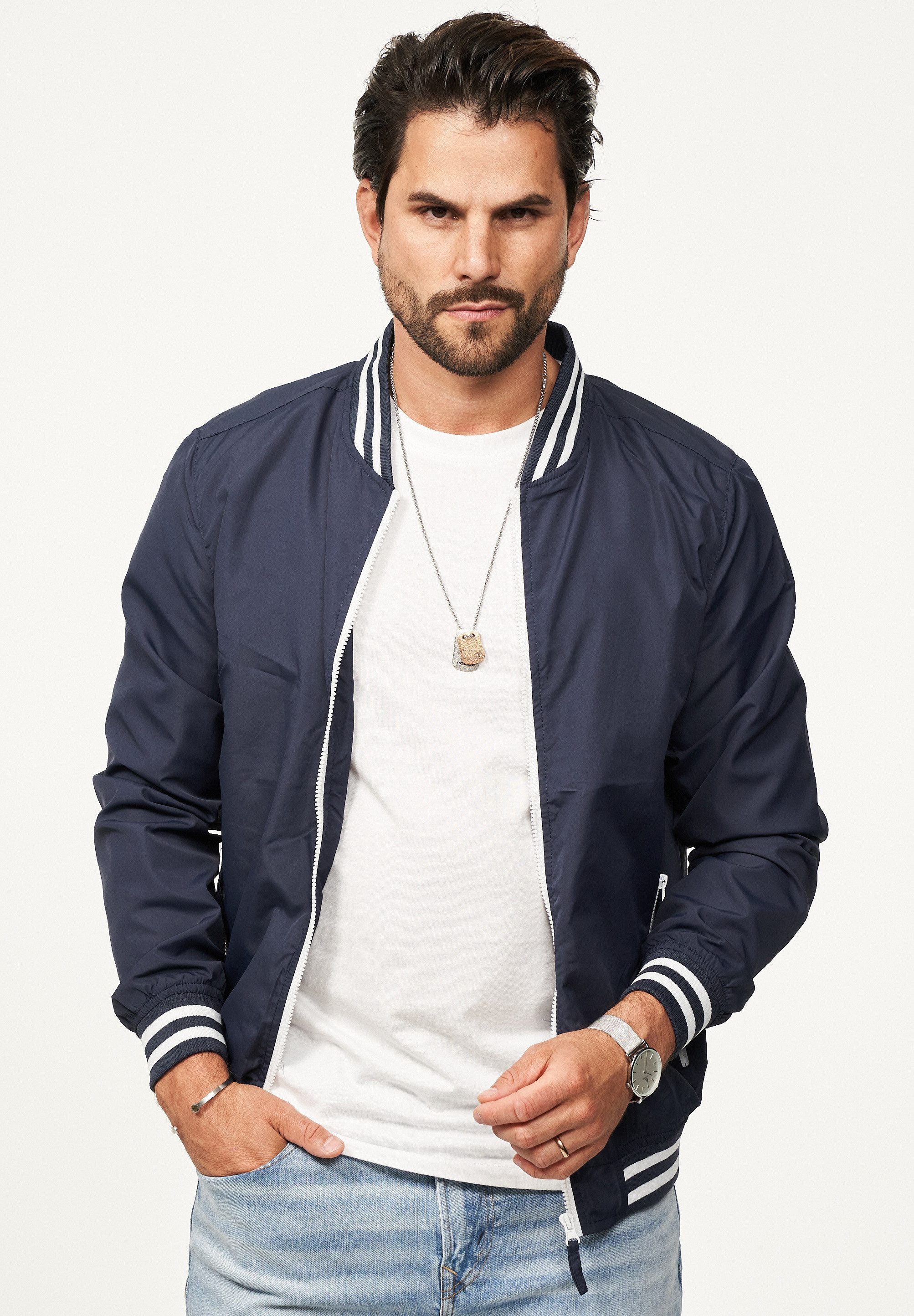 Blouson mit Baseball-Kragen im College-Stil als leichte Sommerjacke