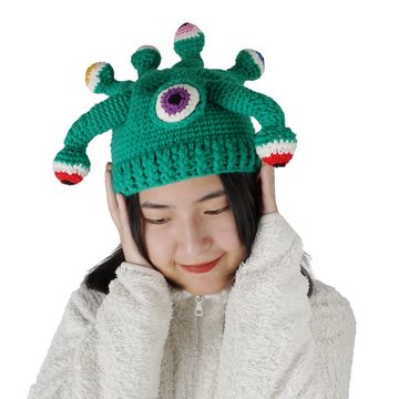 GalaxyCat Schirmmütze Witzige Monster Strikmütze für Erwachsene, Verrückte Wintermütze mit (Ein Stück) Monster Strickmütze