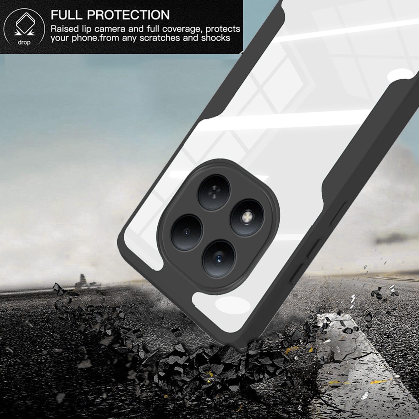 betterfon Handyhülle für Xiaomi Redmi Note 15 Pro 4G, 360° Hülle Schutzcase mit Dispayfolie, Vollschutz Case mit integriertem Displayschutz und klarer Sicht