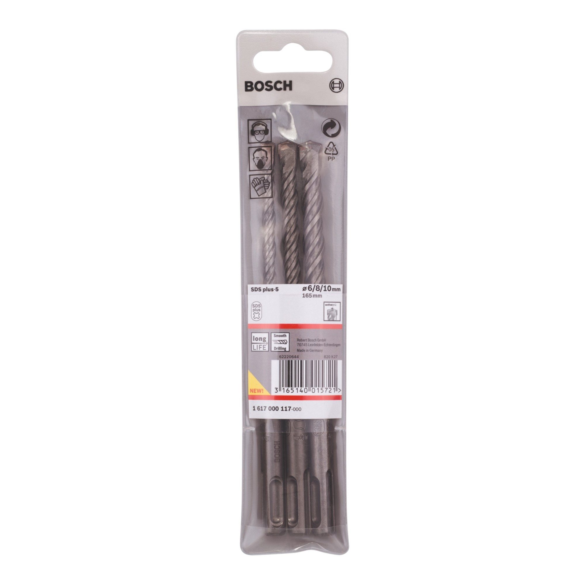 Bosch Professional Bohrersatz SDS plus-5 Hammerbohrer Set 3 teilig 6 / 8 / 10 mm (1617000117) von Bosch Professional