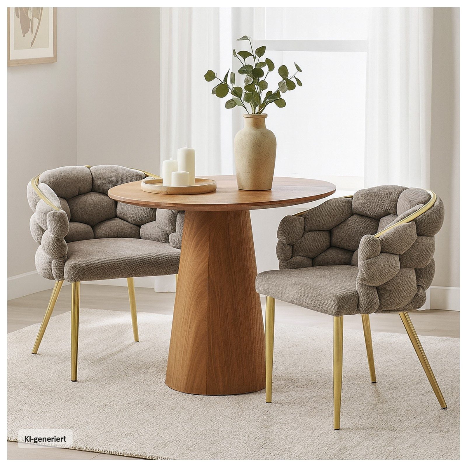 HTI-Living Esszimmerstuhl Stuhl Alsen Gold Braun (Stück, 1 St), Design Polsterstuhl goldenes Metallgestell