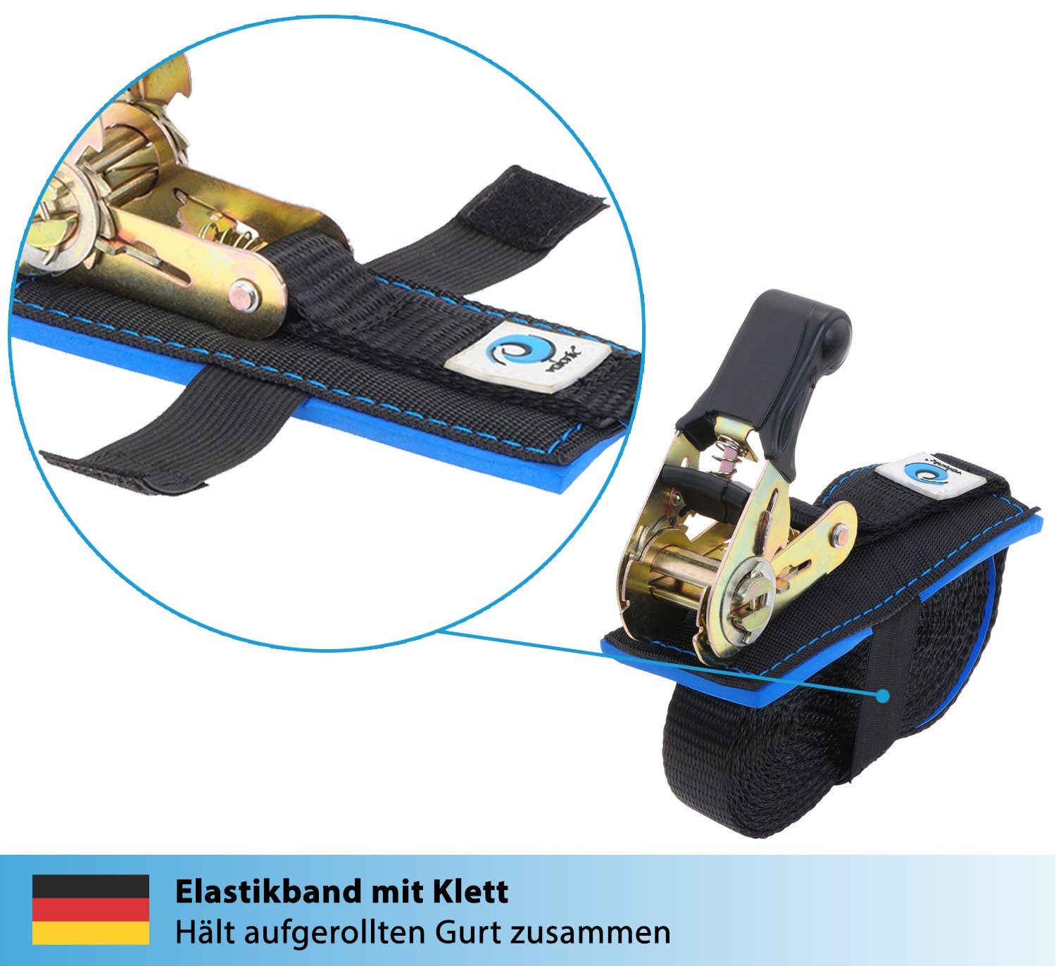 010 Neoprenpad 6m) valonic Set, VATER Ratsche Stück TEST Ratschenspanngurt 2 (2er mit Spanngurt