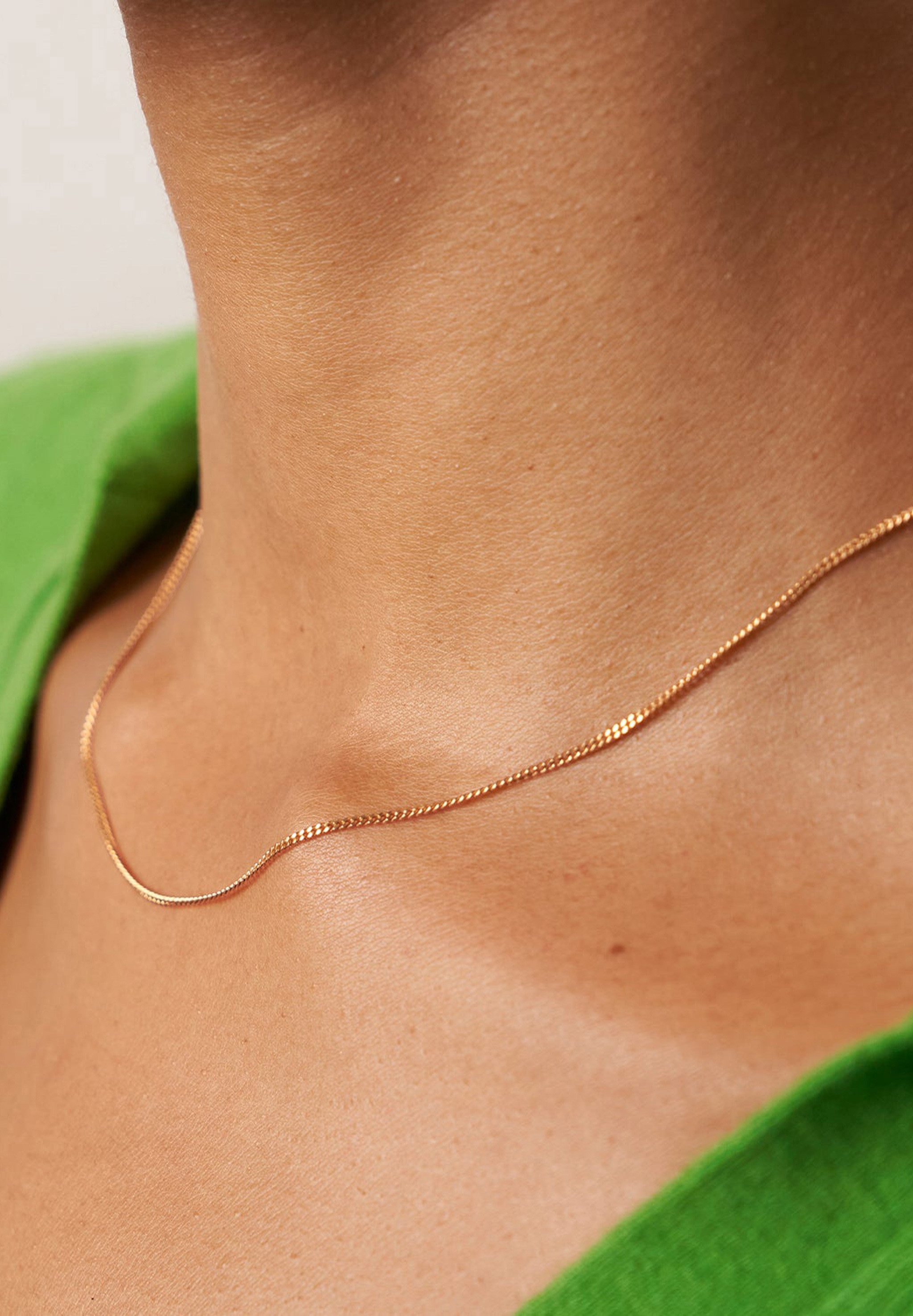 Stilnest Kette ohne Anhänger Panzerkette 585 Gelbgold