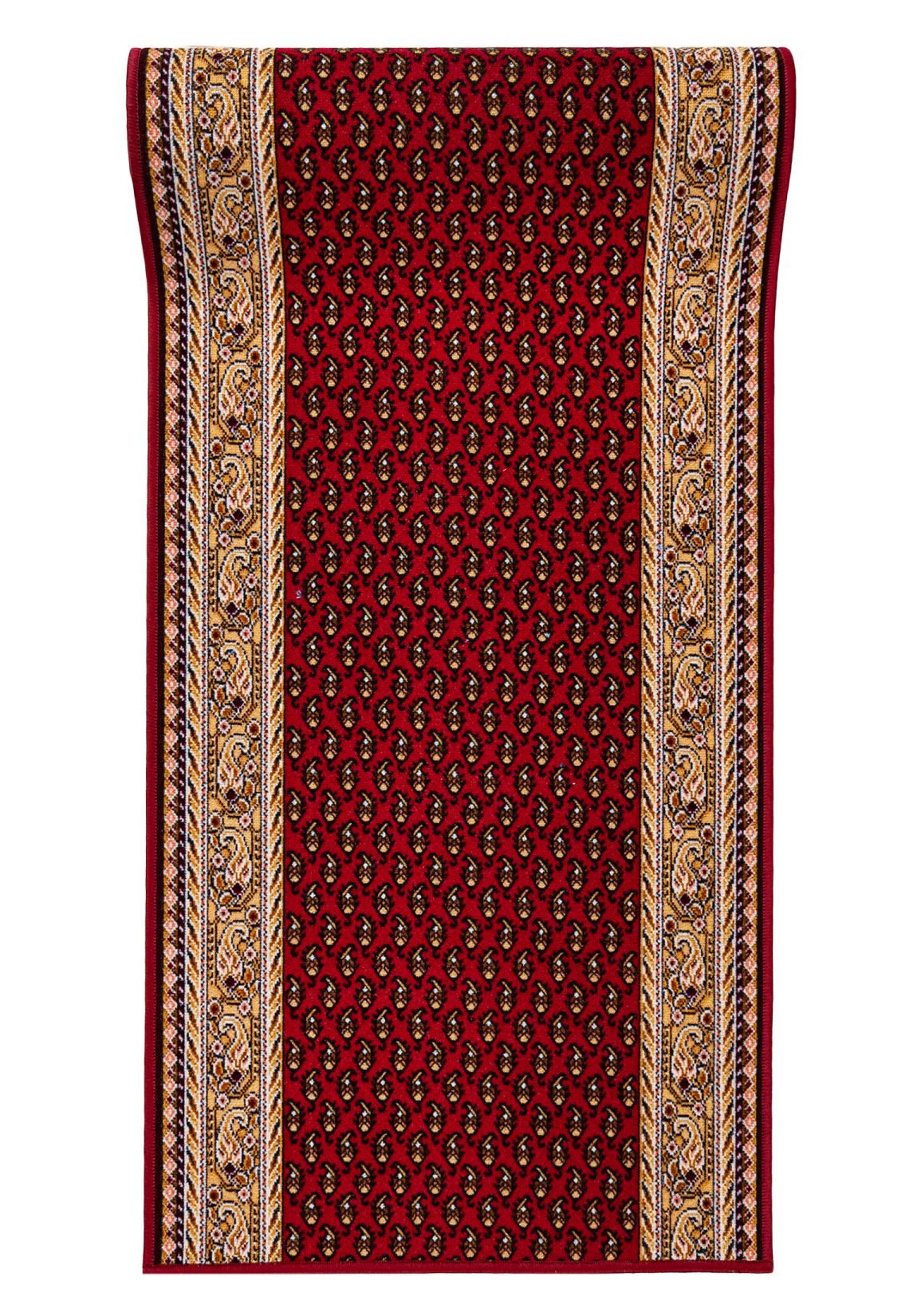 Mazovia Läufer Retro Bordüre Rot Flur, Schlafzimmer, Diele, Fußbodenheizung