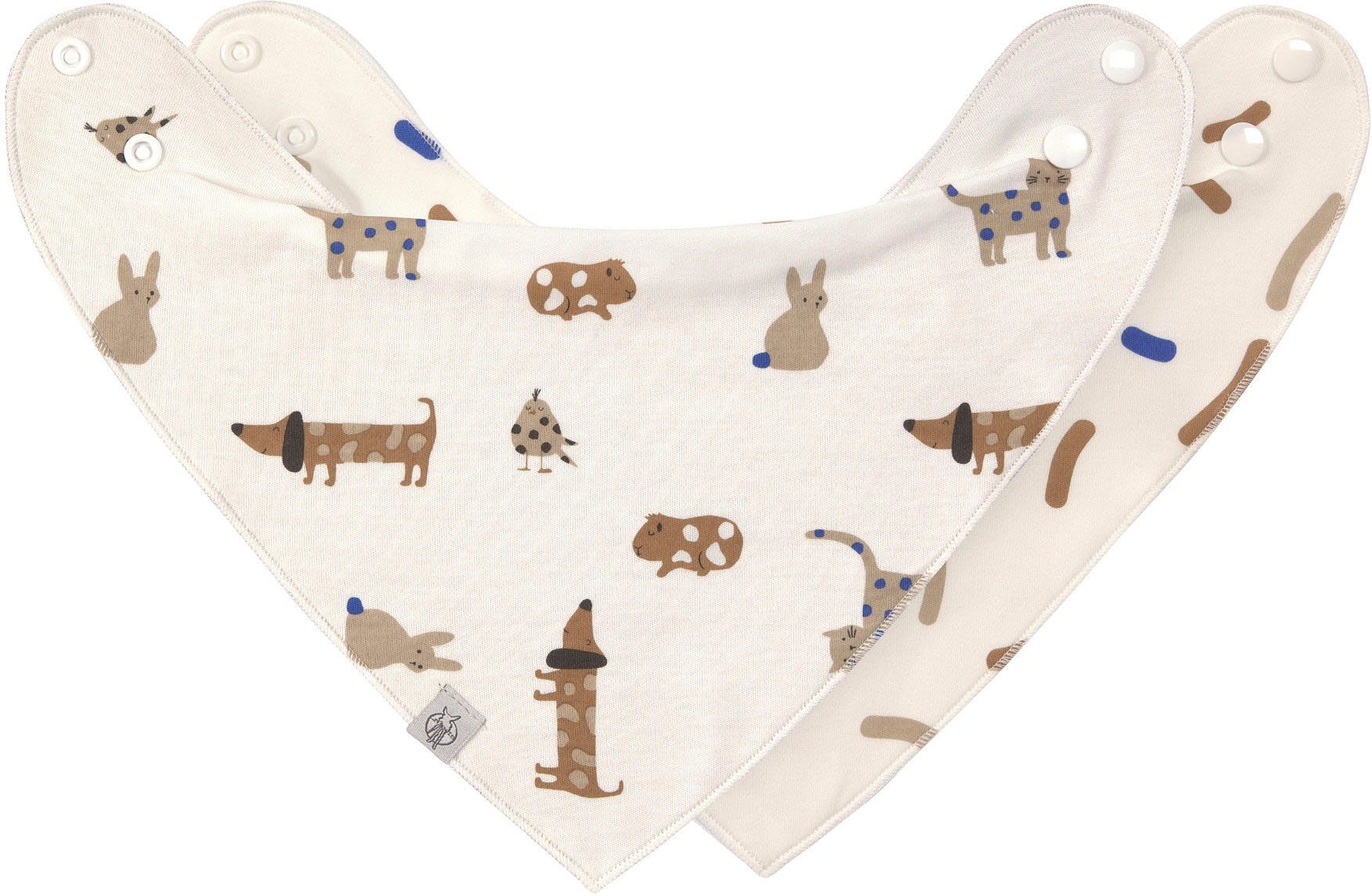 Der frühe Vogel fängt den Wurm LÄSSIG Dreieckstuch royal Mateys, Babys; (Set, Little Bio-Baumwolle Bandana, 2-St), blue, für