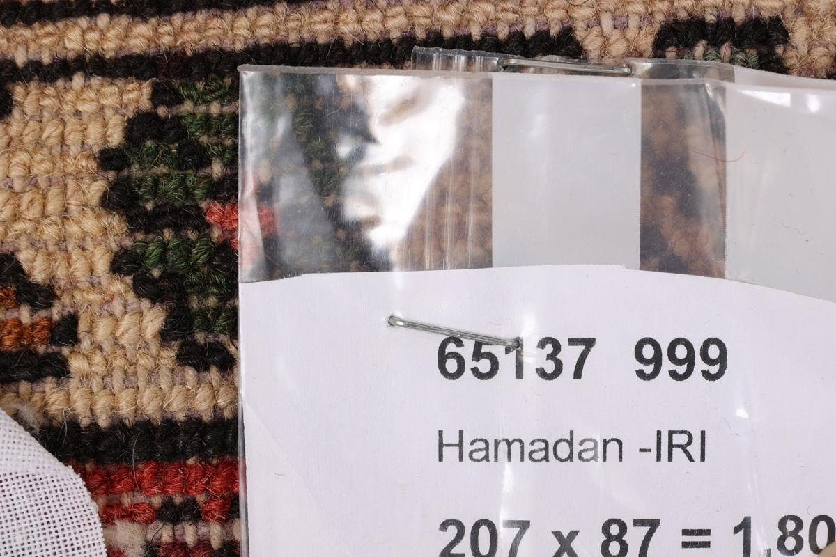Orientteppich Hamadan 88x206 Handgeknüpfter Orientteppich Nain / 8 Trading, mm rechteckig, Höhe: Läufer, Perserteppich