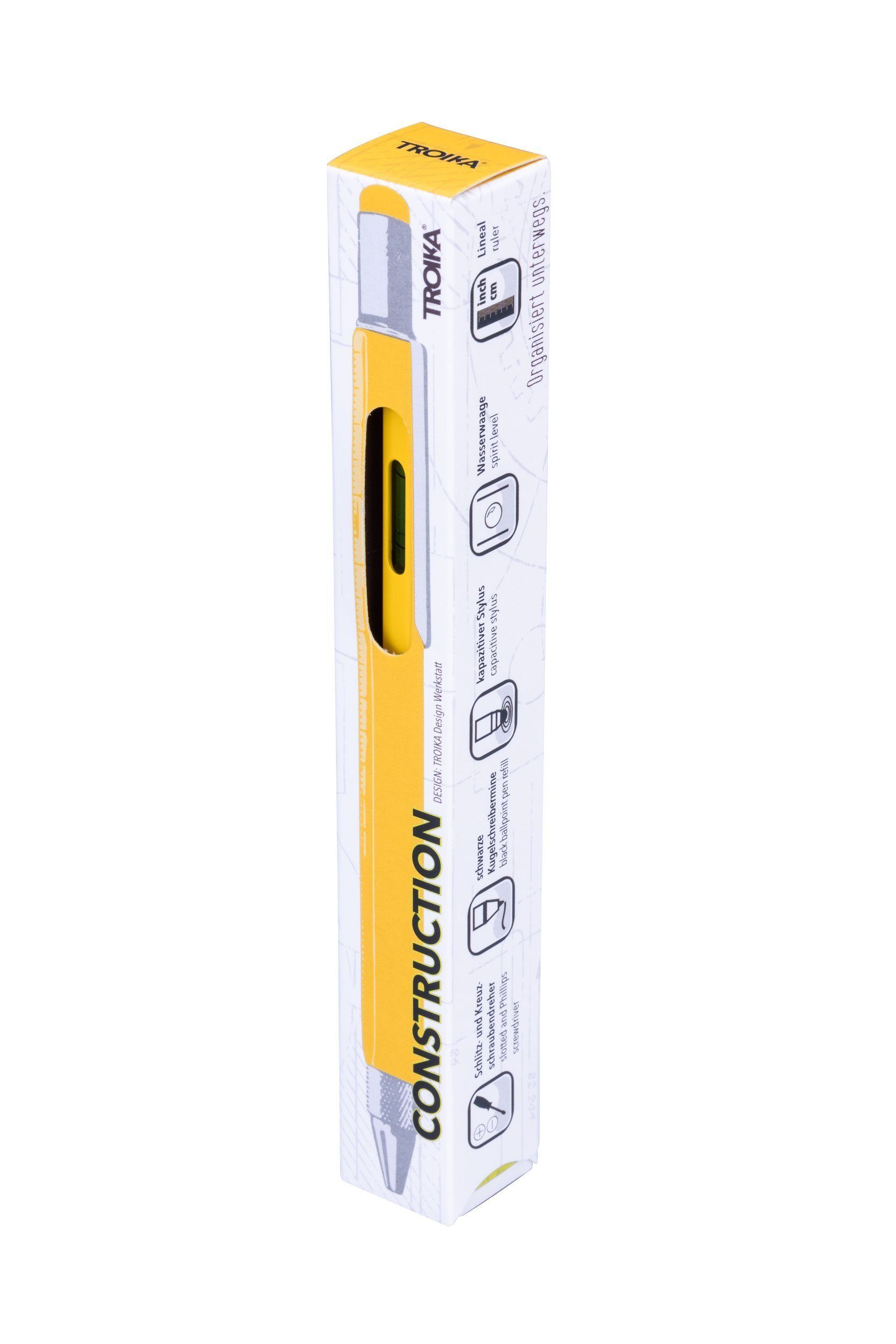 Set) TROIKA Lineal Gelb Kugelschreiber Schraube, TROIKA (kein Kugelschreiber mit Multitasking Wasserwage