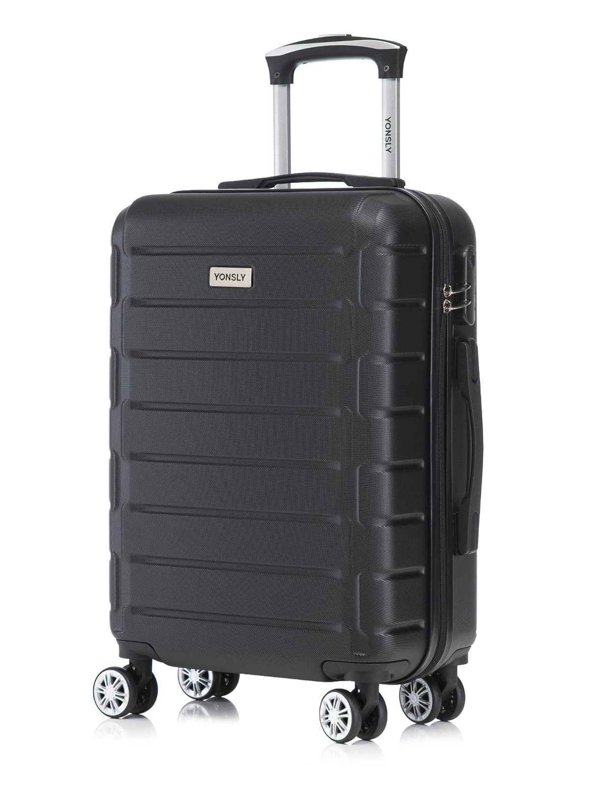 YONSLY Trolley Hartschalen-Trolley Hartschalenreisekoffer mit Zahlenschloss, 4 Rollen, Wasserabweisend Kratzfest Robust