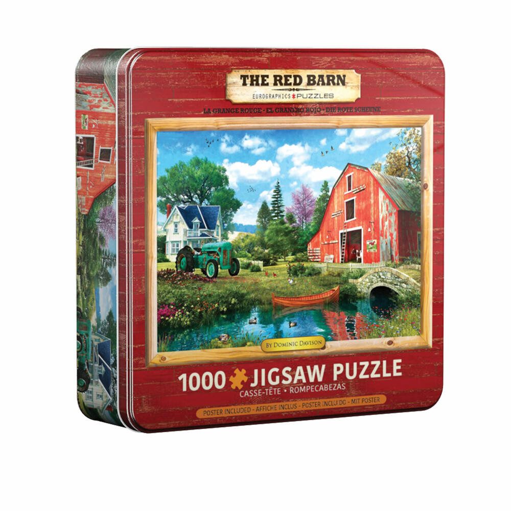 EUROGRAPHICS Puzzle Die rote Scheune - Dominic Davison in Puzzledose, 1000 Puzzleteile