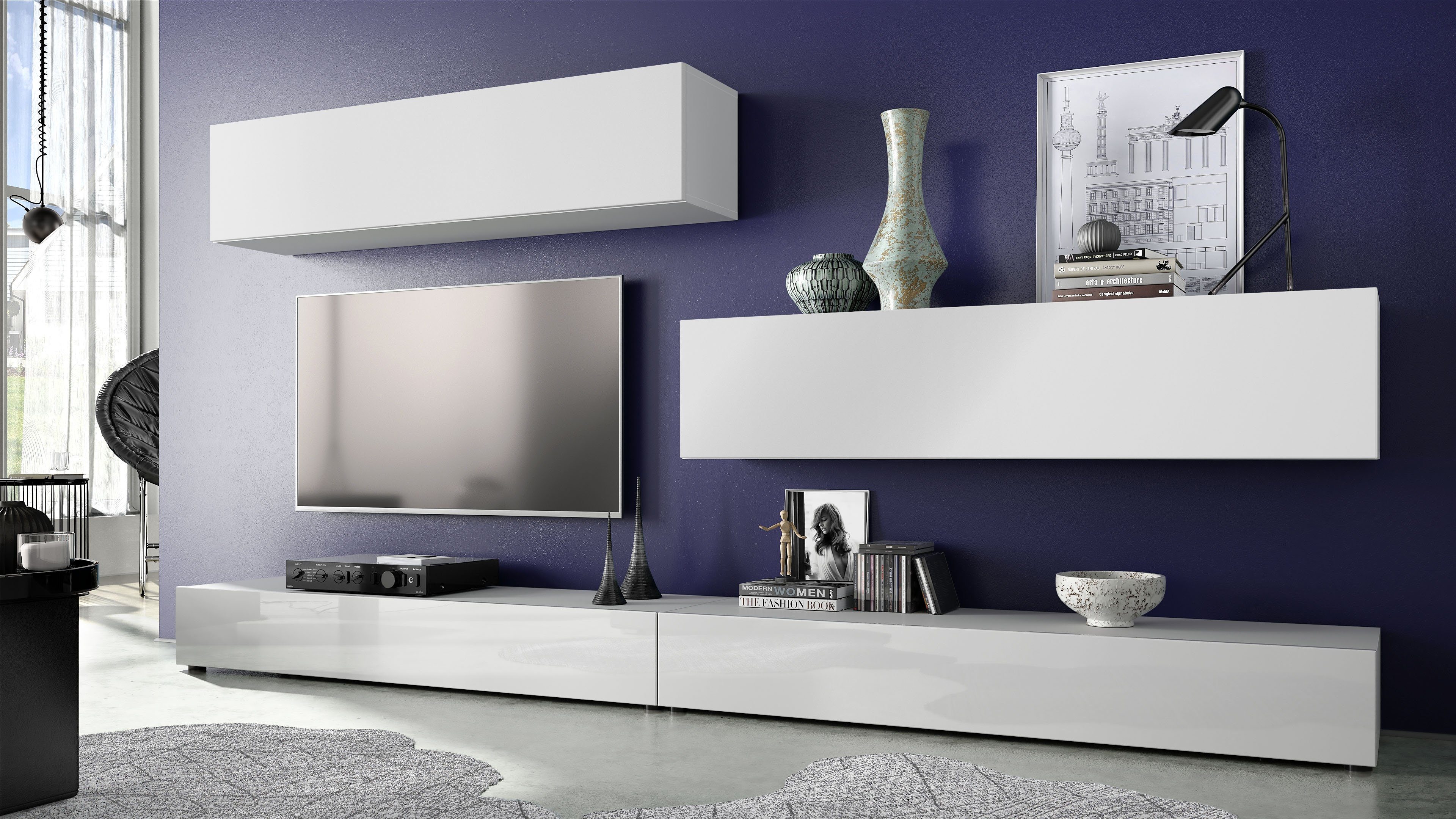 Vladon Wohnwand Nublo, (Anbauwand, mit Rückwand günstig online kaufen