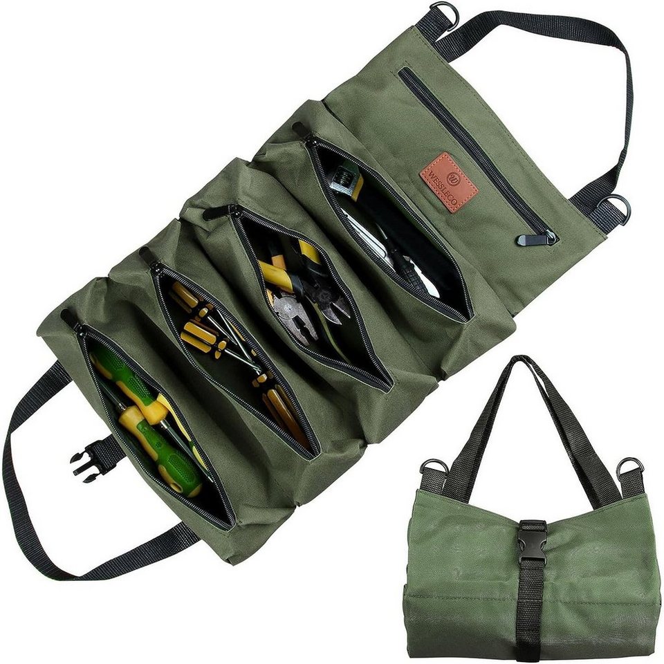 Werkzeug 5 Rolltasche, Canvas Reißverschlusstaschen mit Werkzeugtasche NUODWELL Werkzeugtasche
