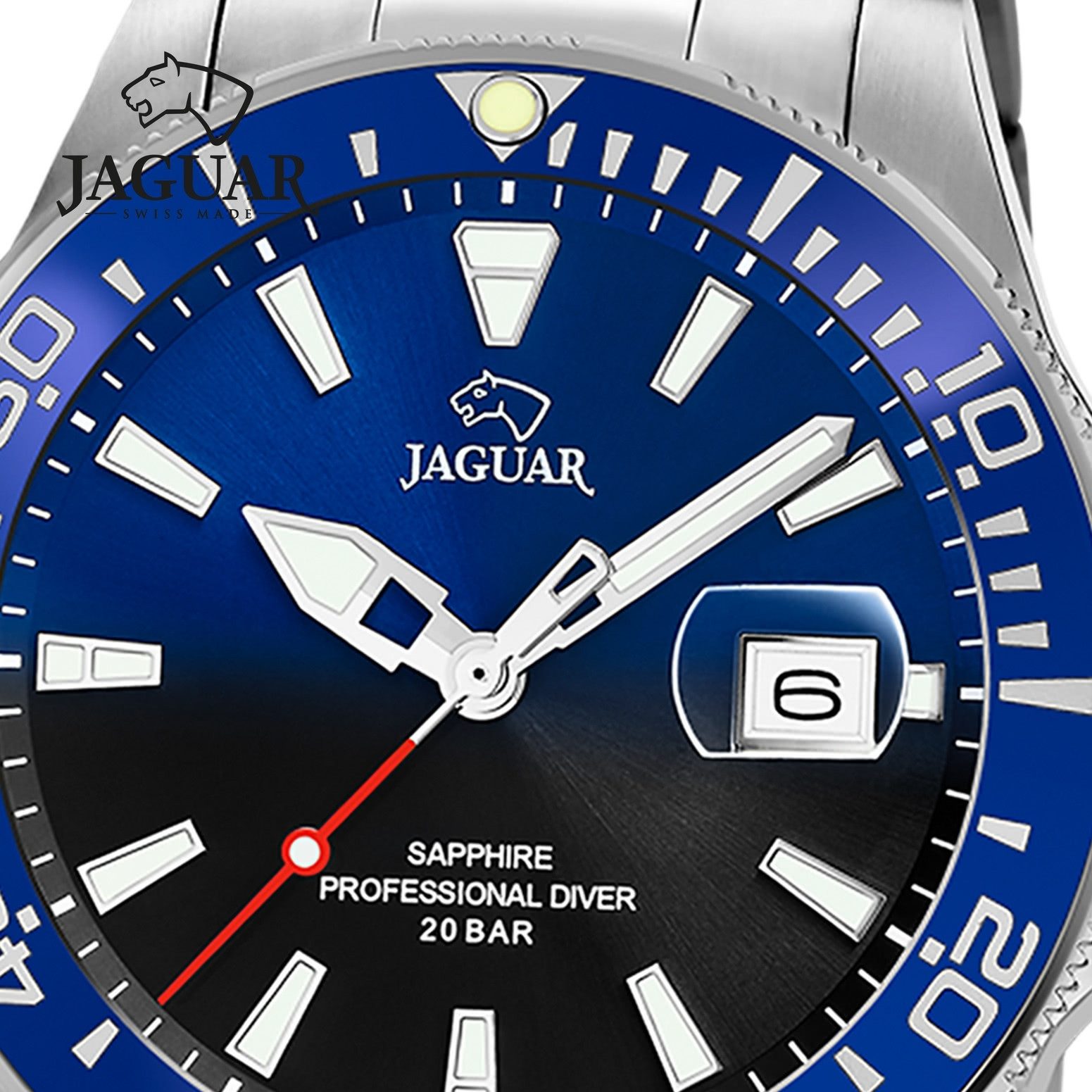 JAGUAR Quarzuhr Jaguar Herrenuhr Edelstahl silber Jaguar, (Analoguhr), Herren Armbanduhr rund, Edelstahlarmband silber