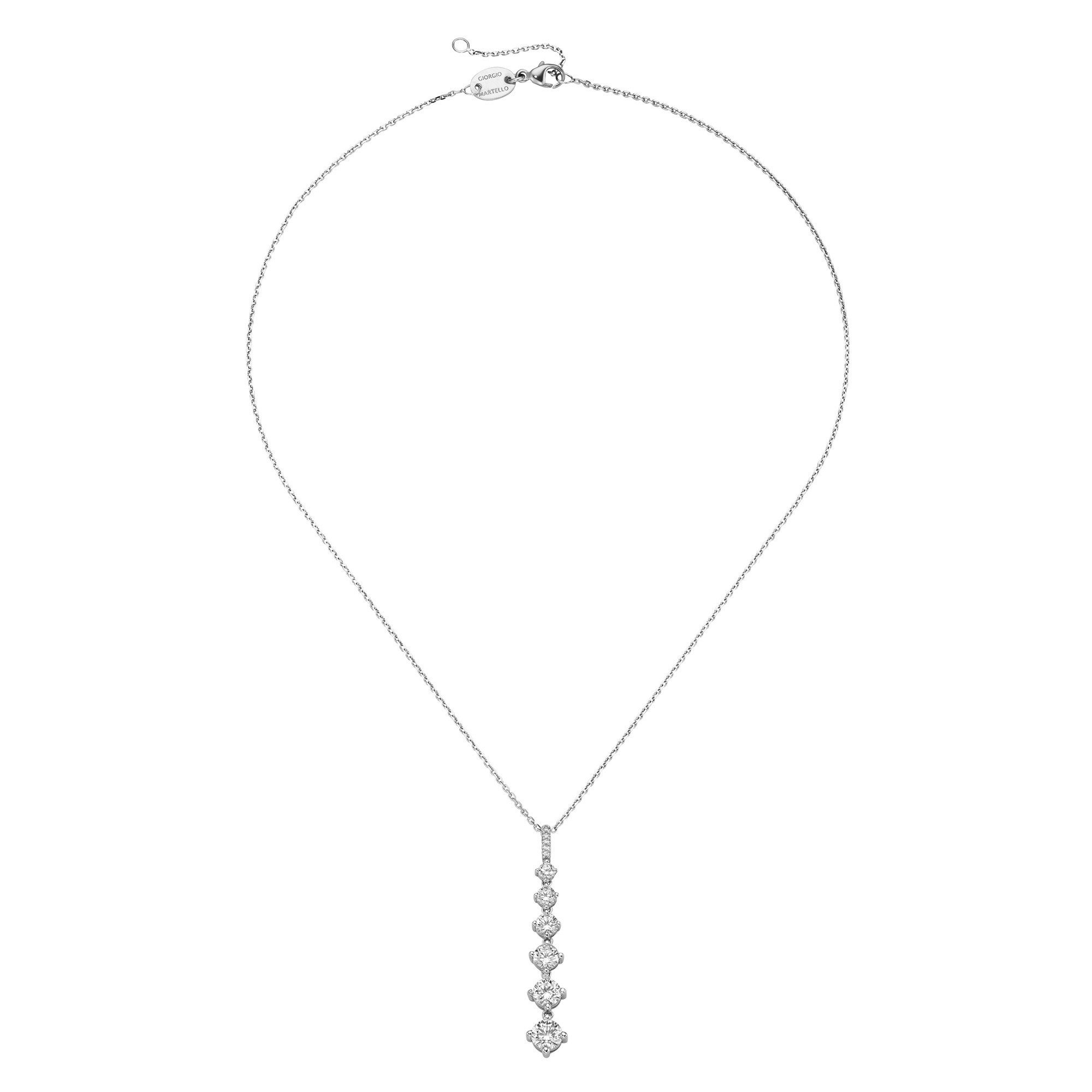 GIORGIO MARTELLO MILANO Kette mit Anhänger mit Zirkonia oder schwarzem Spinell, Silber 925/-